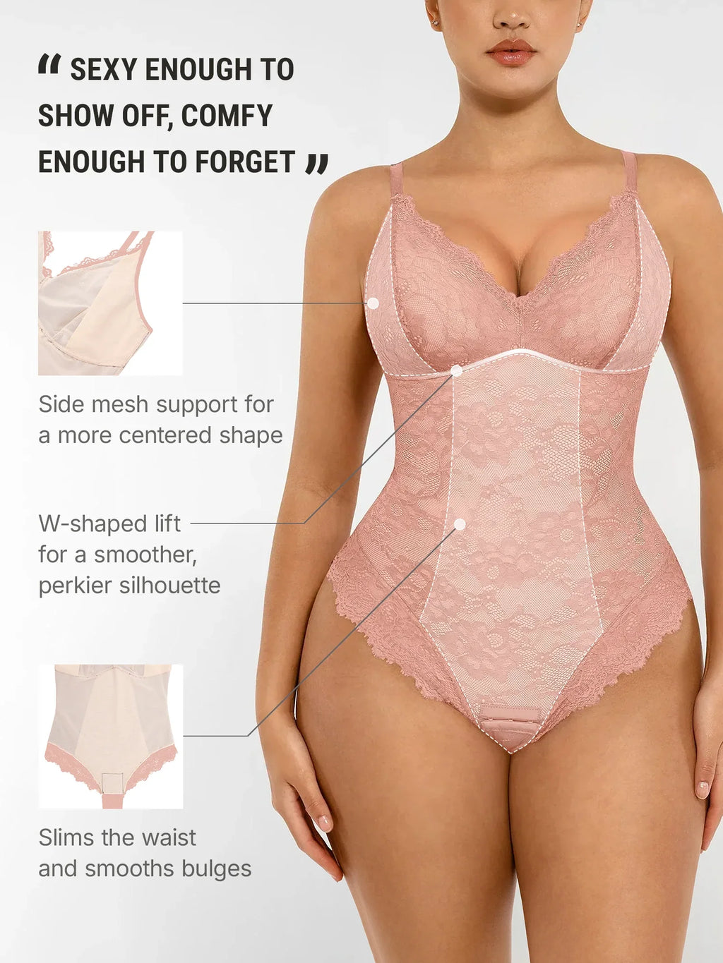Lace V-Neck Breathable Bodysuit