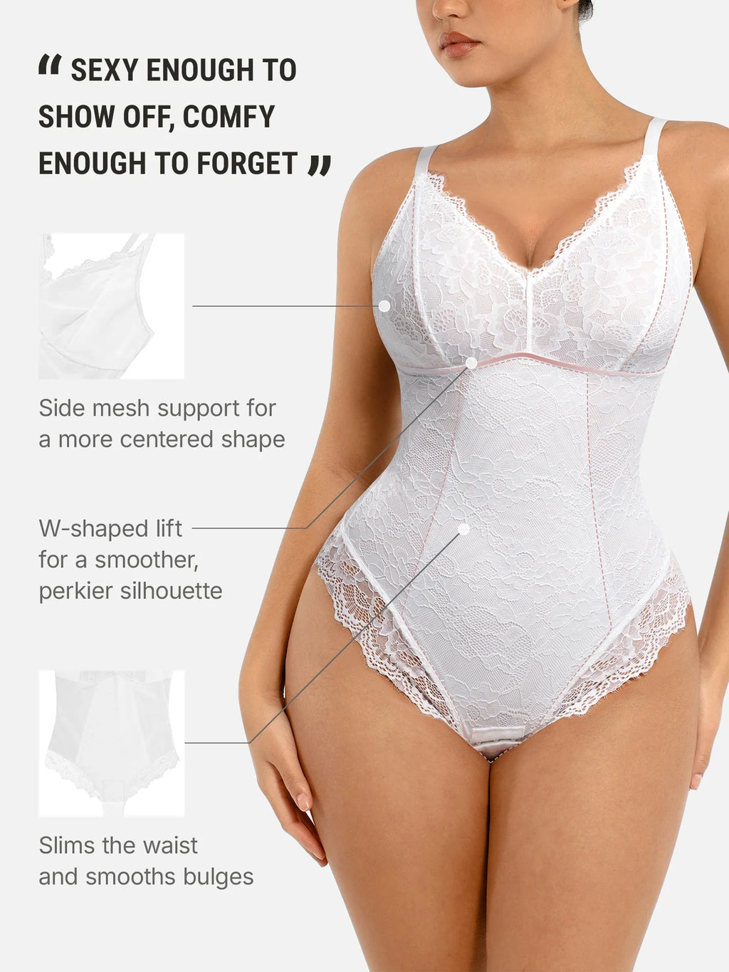 Lace V-Neck Breathable Bodysuit