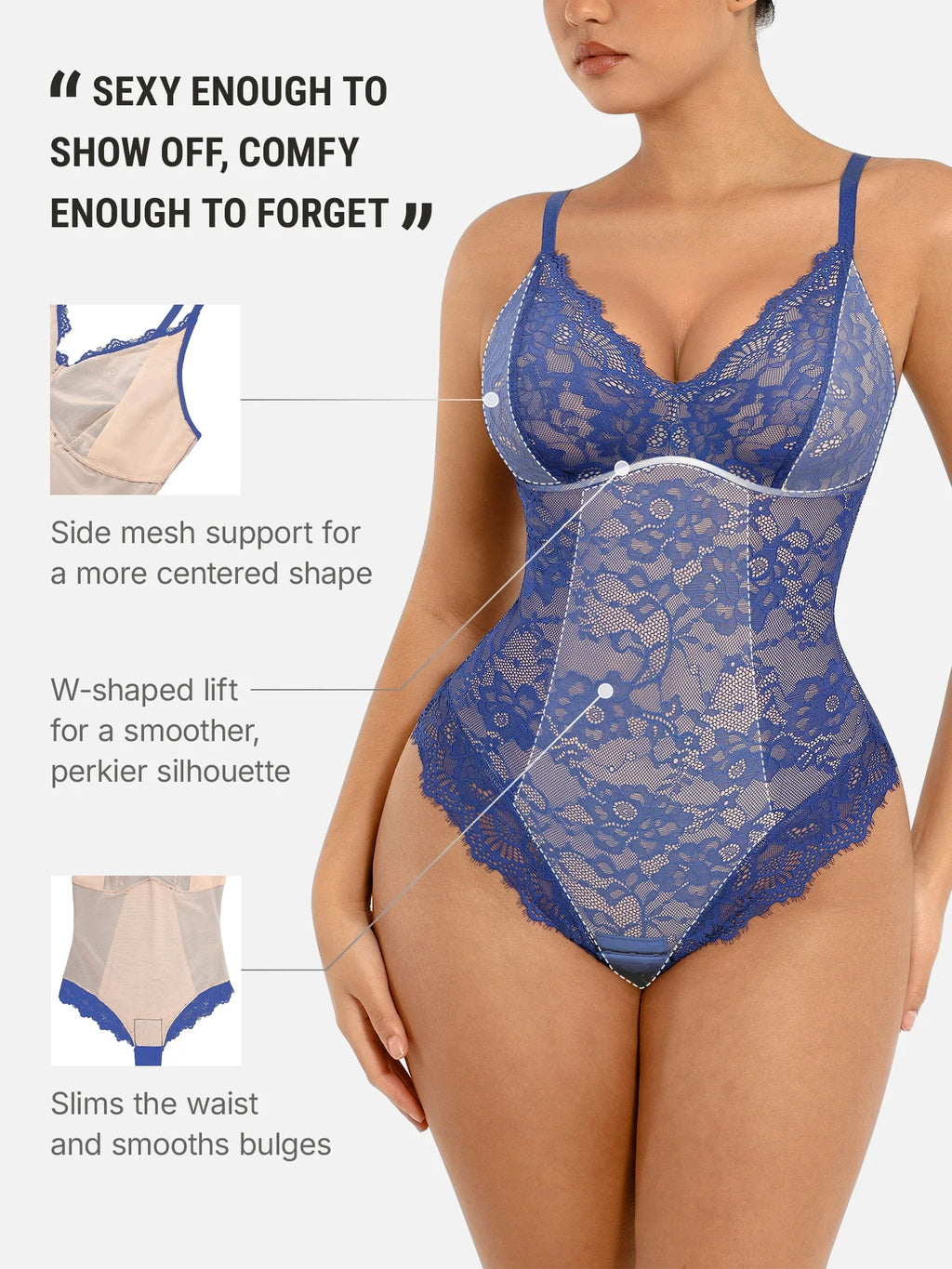 Lace V-Neck Breathable Bodysuit