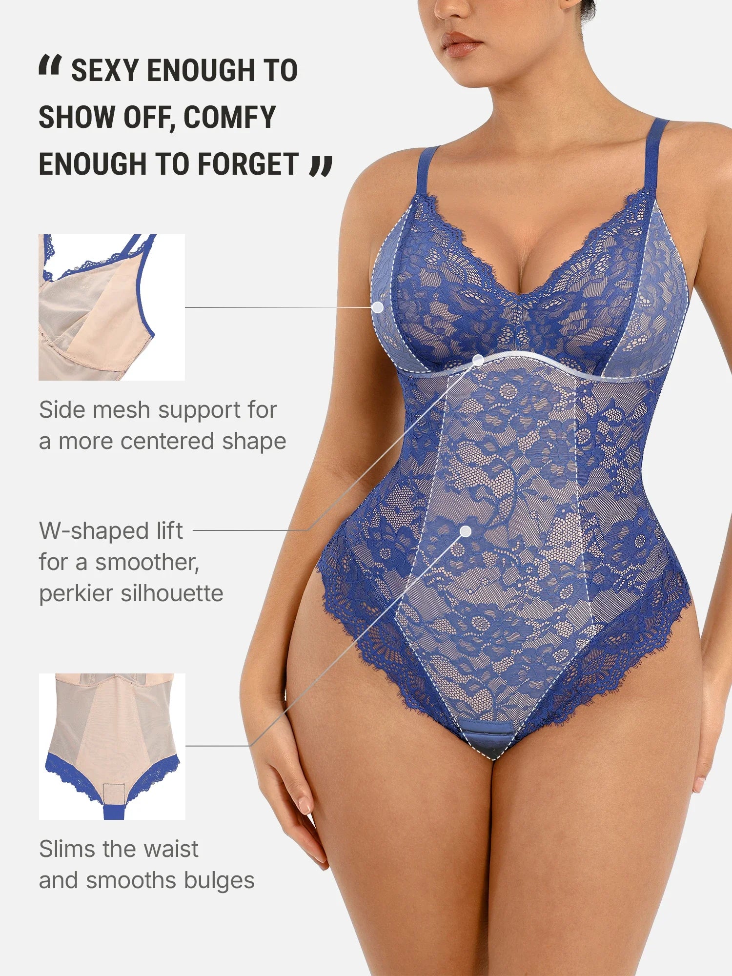Lace V-Neck Breathable Bodysuit