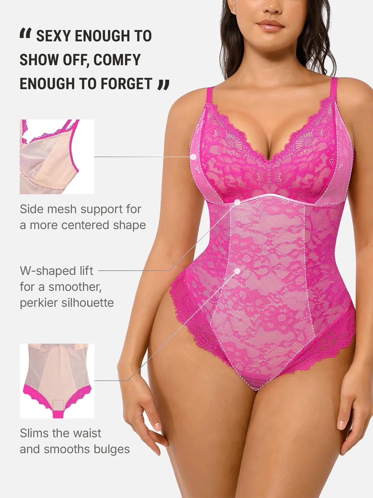 Lace V-Neck Breathable Bodysuit