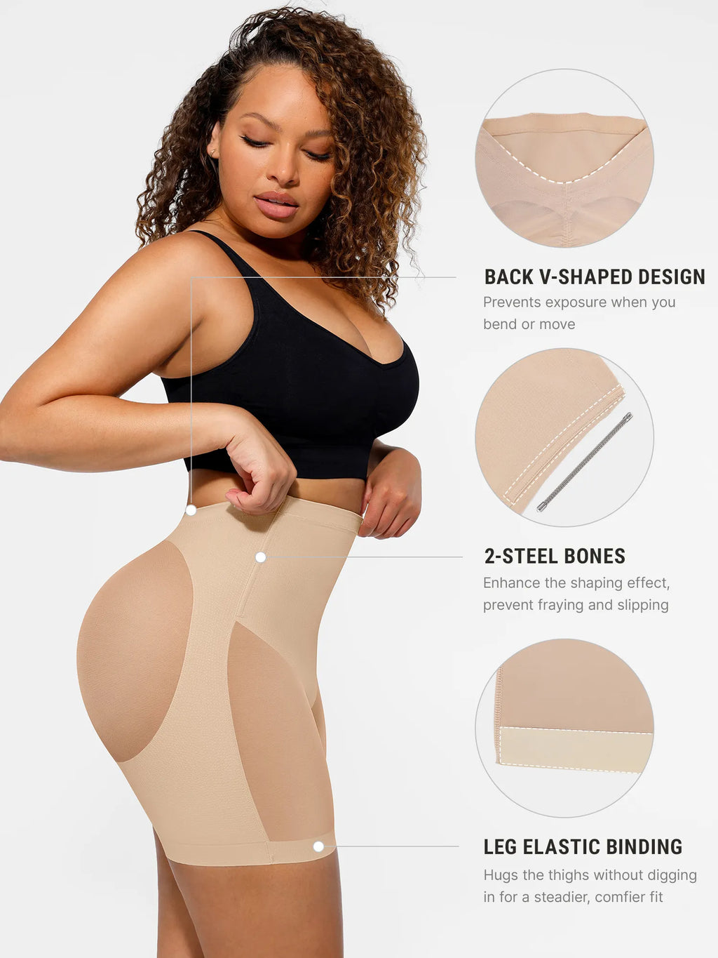 Mesh Tummy Control Bodysuit & Shorts Set