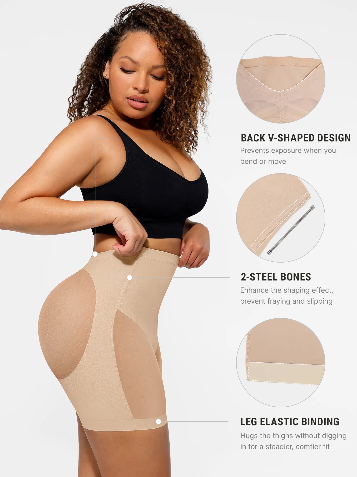 Mesh Tummy Control Bodysuit & Shorts Set
