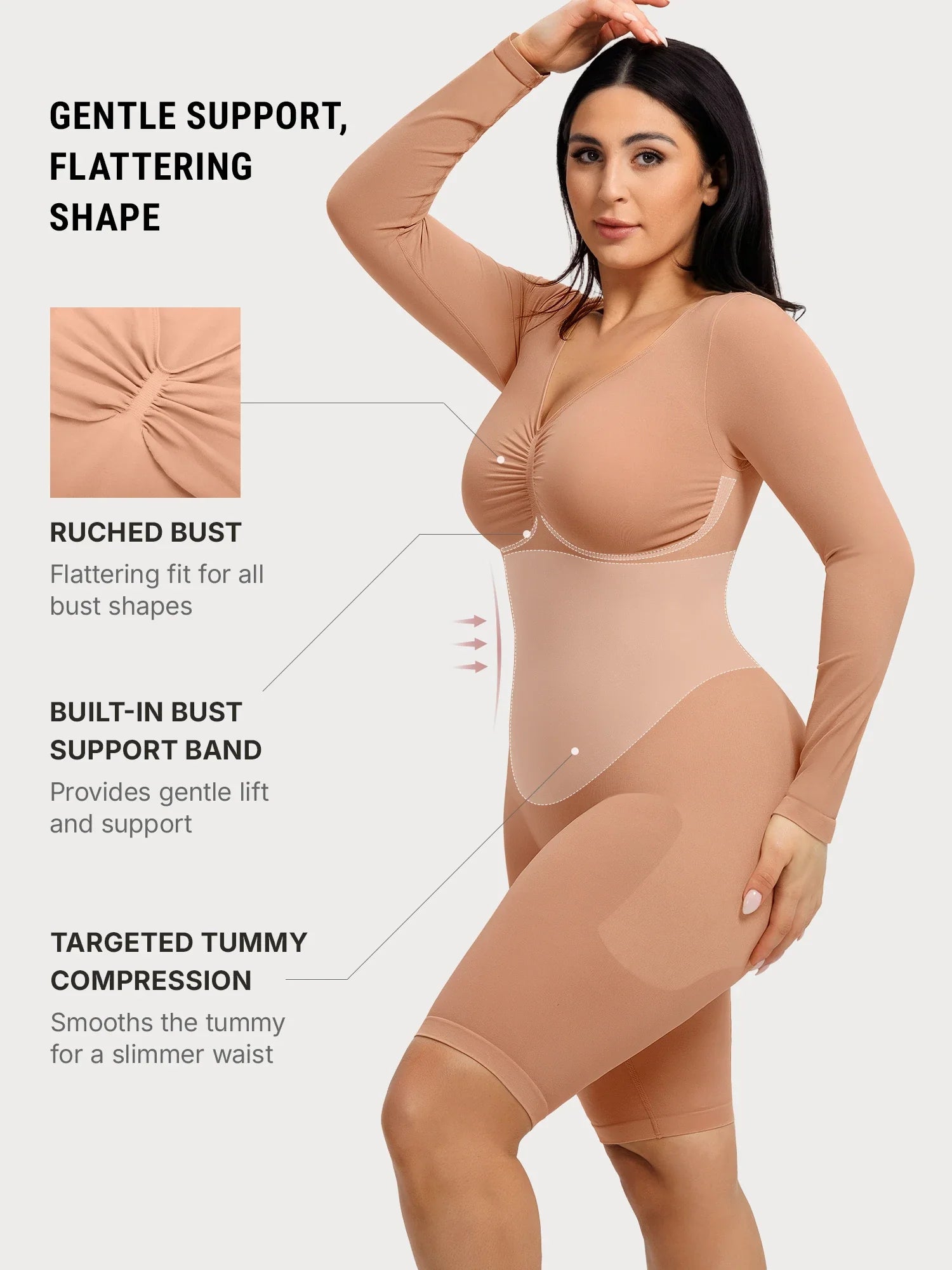 Seamless Firm Control Long Sleeve Everyday Bodysuit