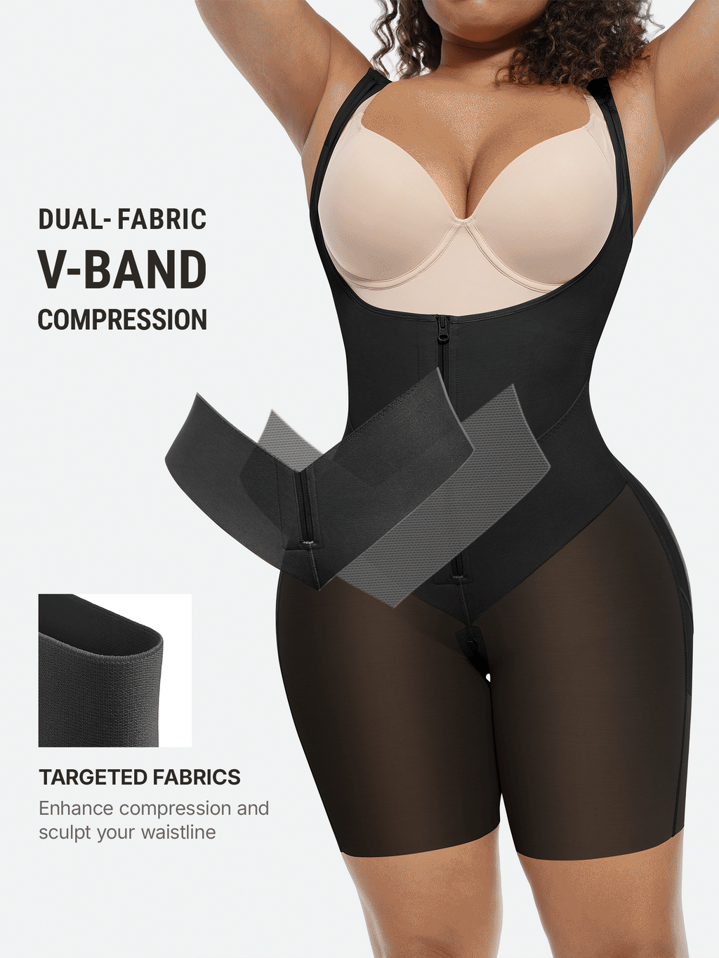 V-Shaped Faja Tummy Control Butt Lift Bodysuit
