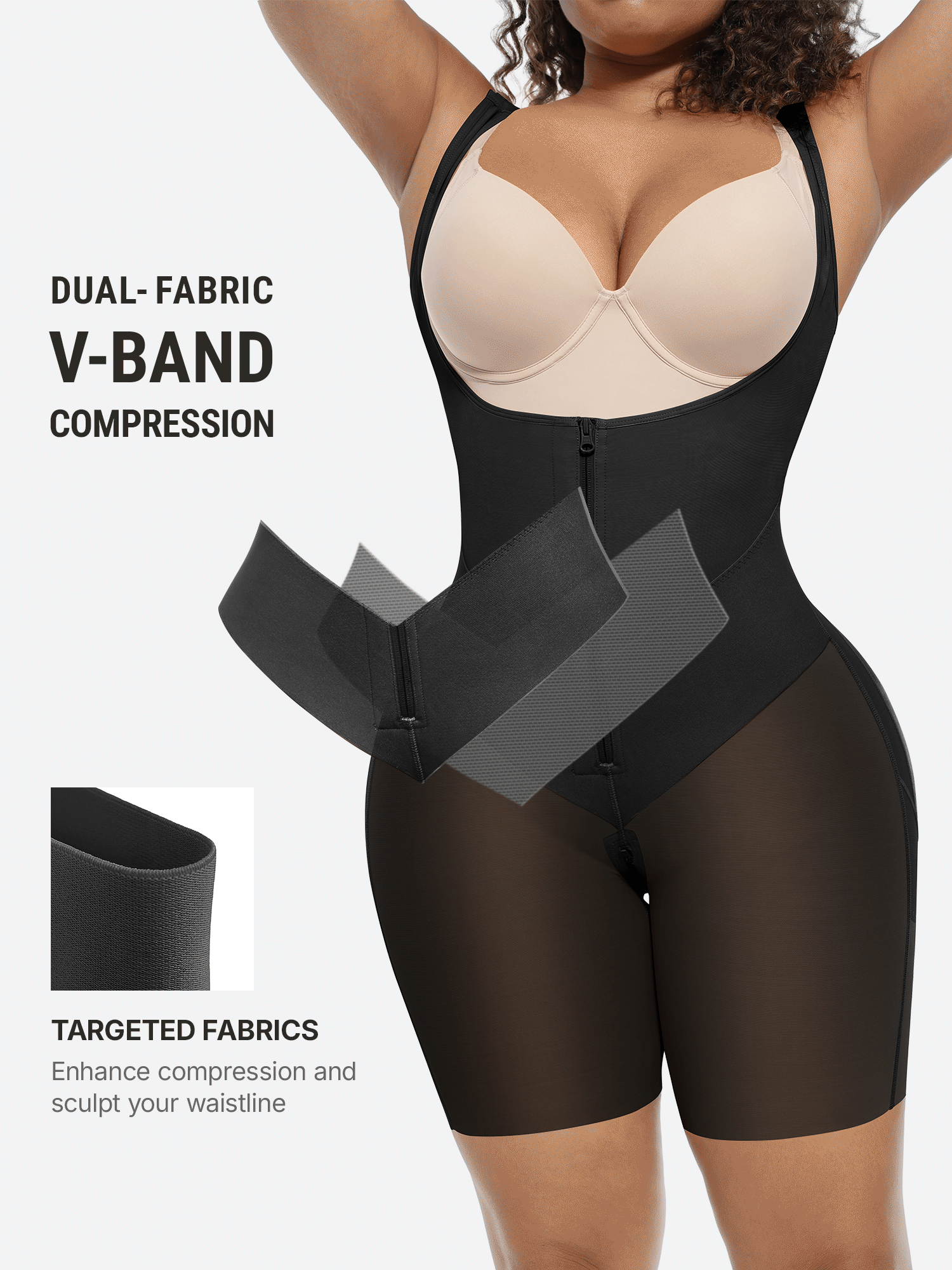 V-Shaped Faja Tummy Control Butt Lift Bodysuit