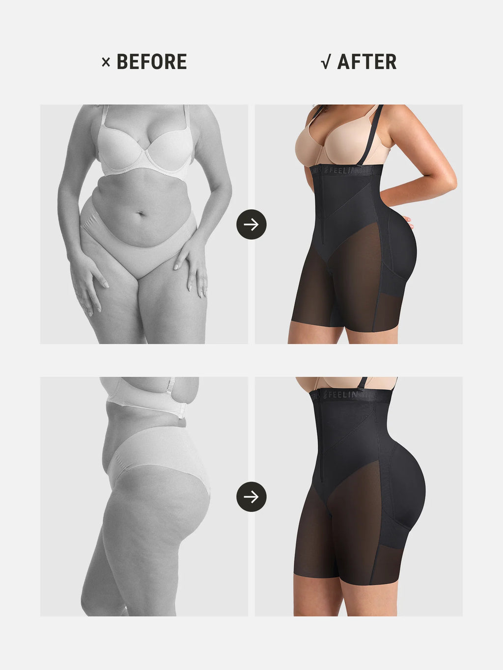 Wide V-neck Belt High-Waist Shaping Shorts