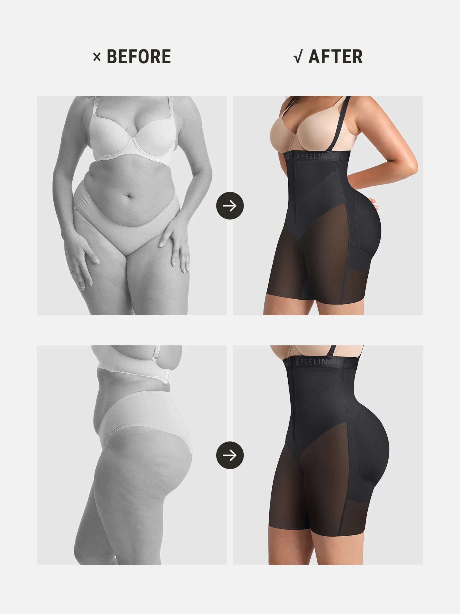 Wide V-neck Belt High-Waist Shaping Shorts