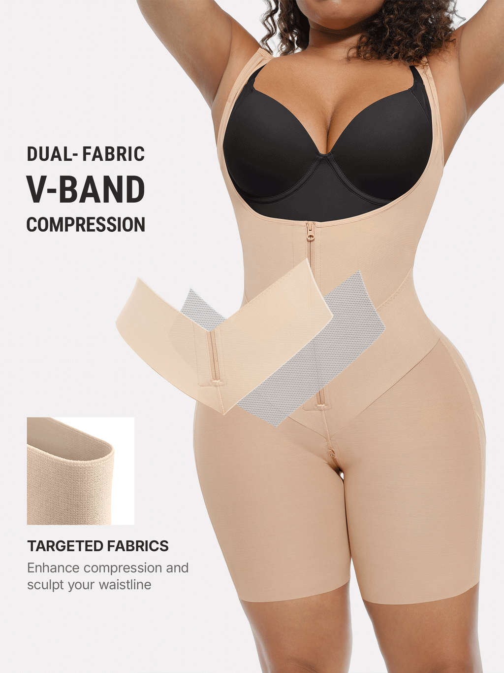 V-Shaped Faja Tummy Control Butt Lift Bodysuit