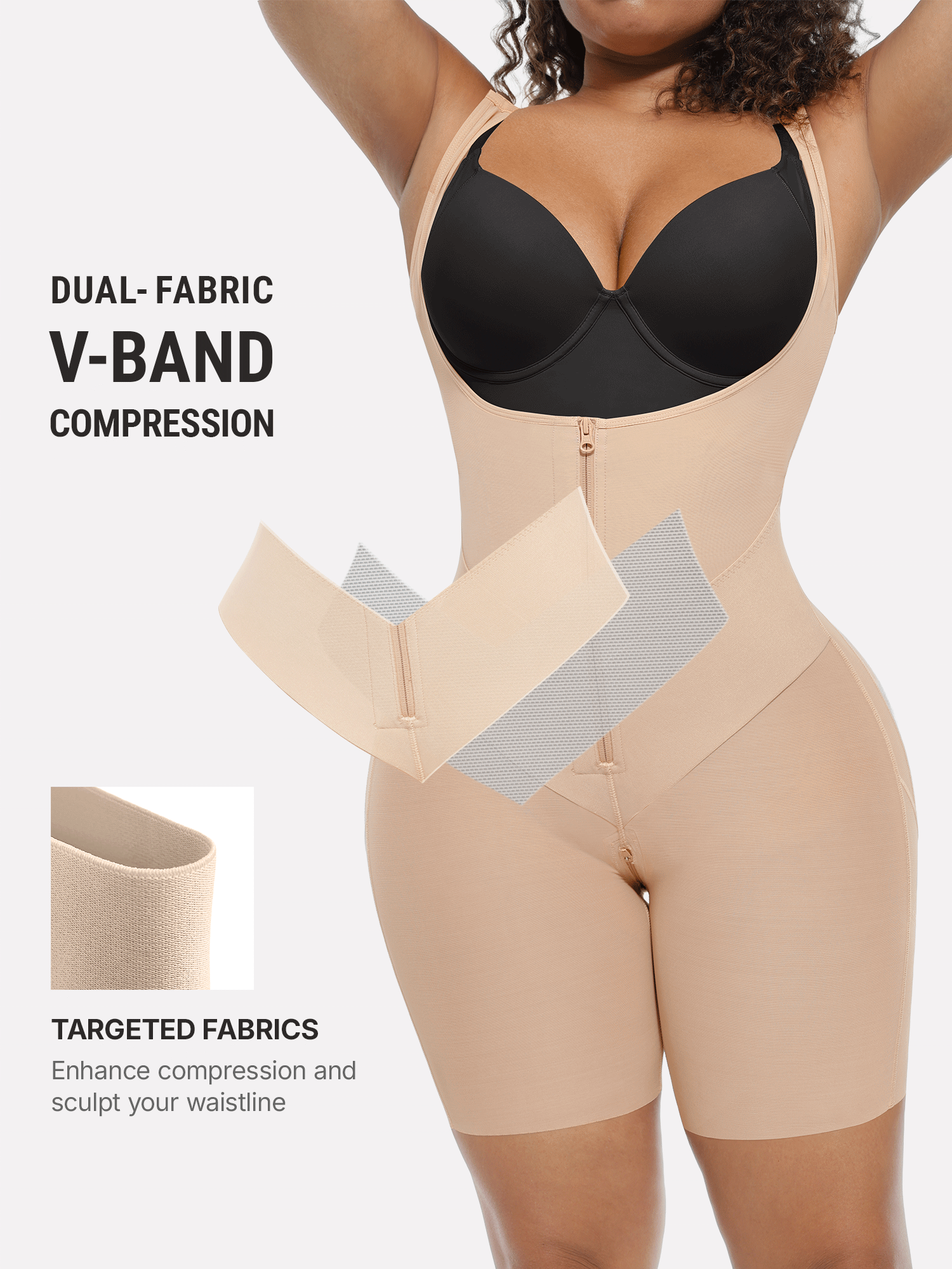 V-Shaped Faja Tummy Control Butt Lift Bodysuit