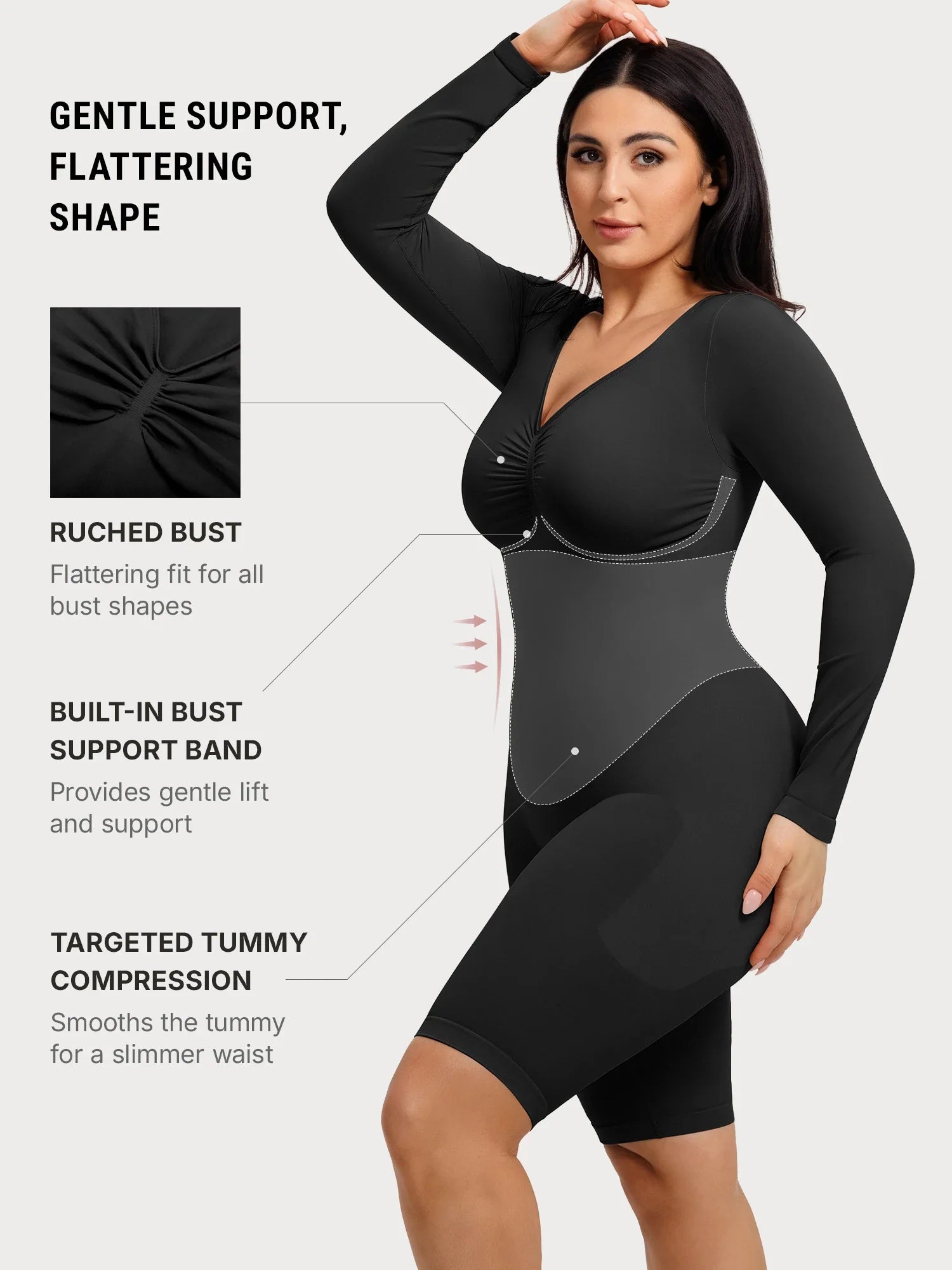 Seamless Firm Control Long Sleeve Everyday Bodysuit
