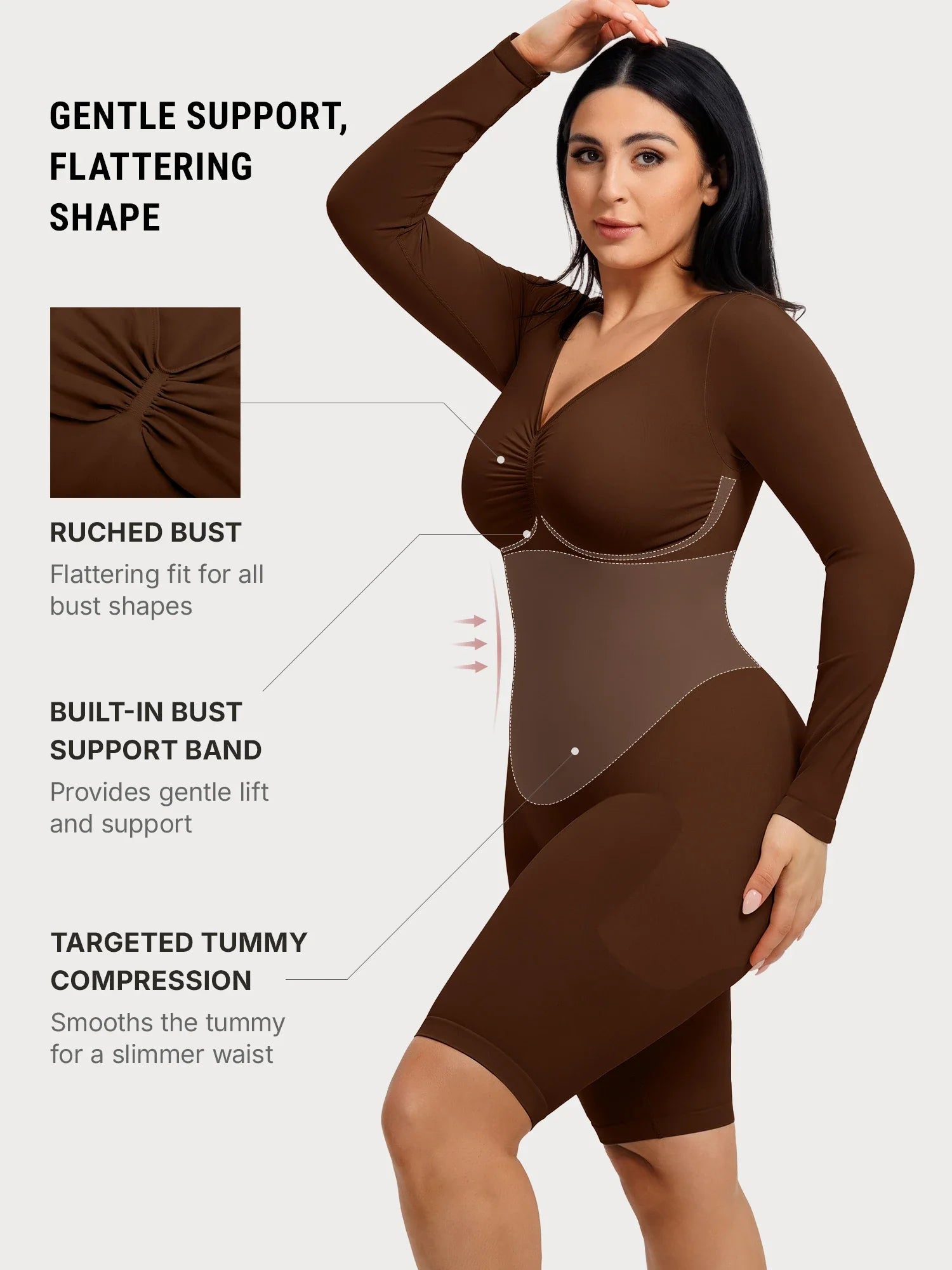 Seamless Firm Control Long Sleeve Everyday Bodysuit