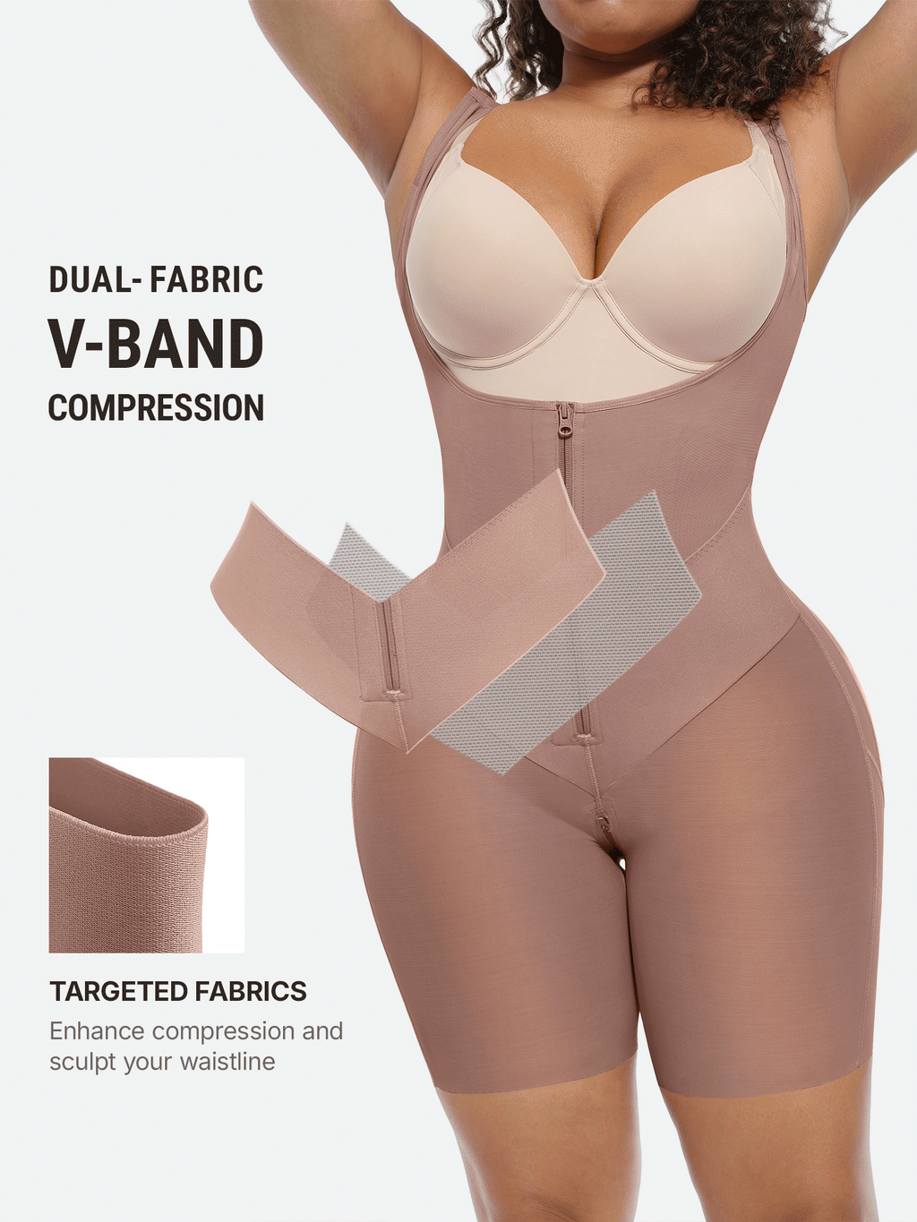 V-Shaped Faja Tummy Control Butt Lift Bodysuit