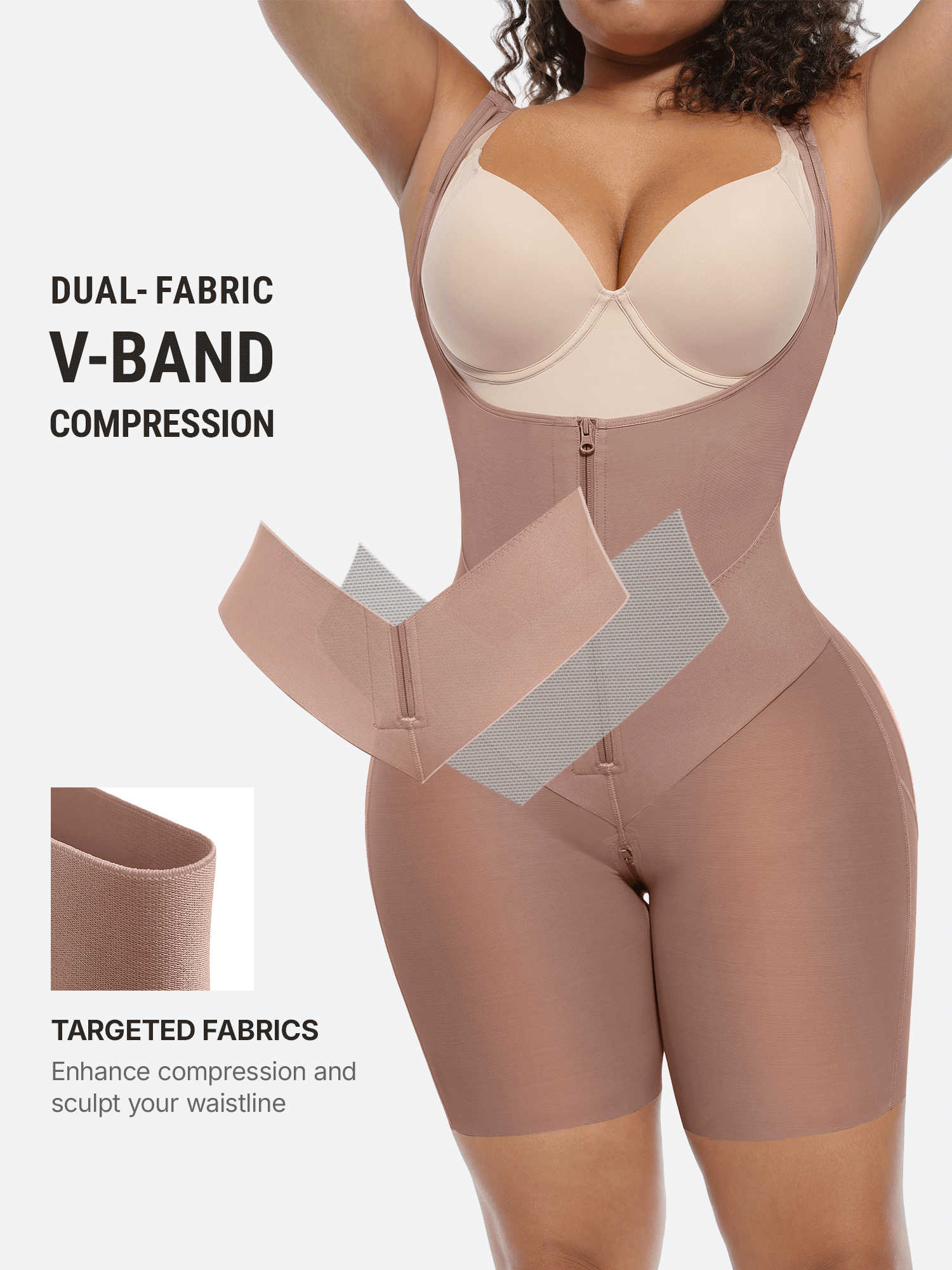 V-Shaped Faja Tummy Control Butt Lift Bodysuit