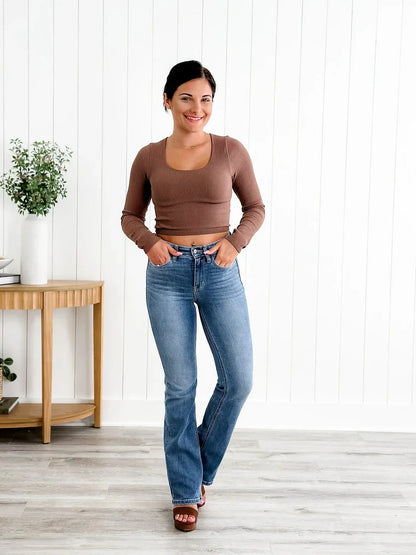 $10 LIMITED STOCK SALE🔥 all size fit Holy Grail Tummy Control Bootcut Jeans