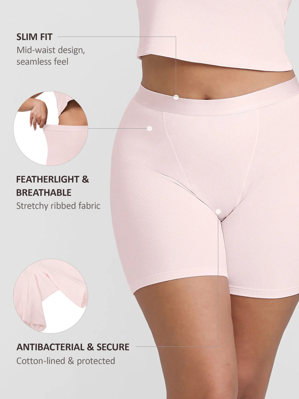Ribbed Soft Cotton Boxer Short