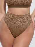 Mid-Waist Leopard Print Tummy Control Thong