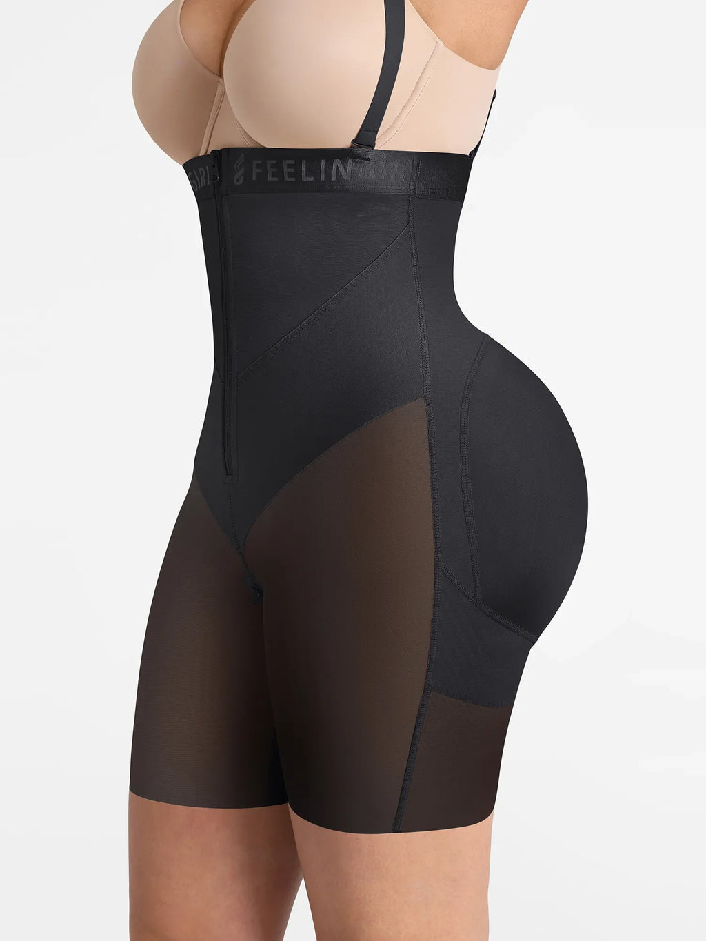 Wide V-neck Belt High-Waist Shaping Shorts