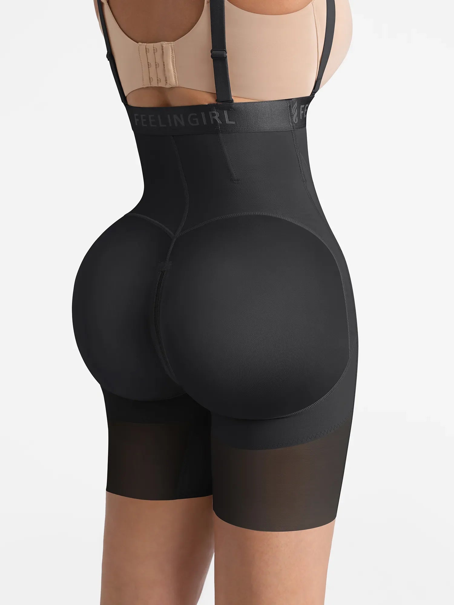 Wide V-neck Belt High-Waist Shaping Shorts