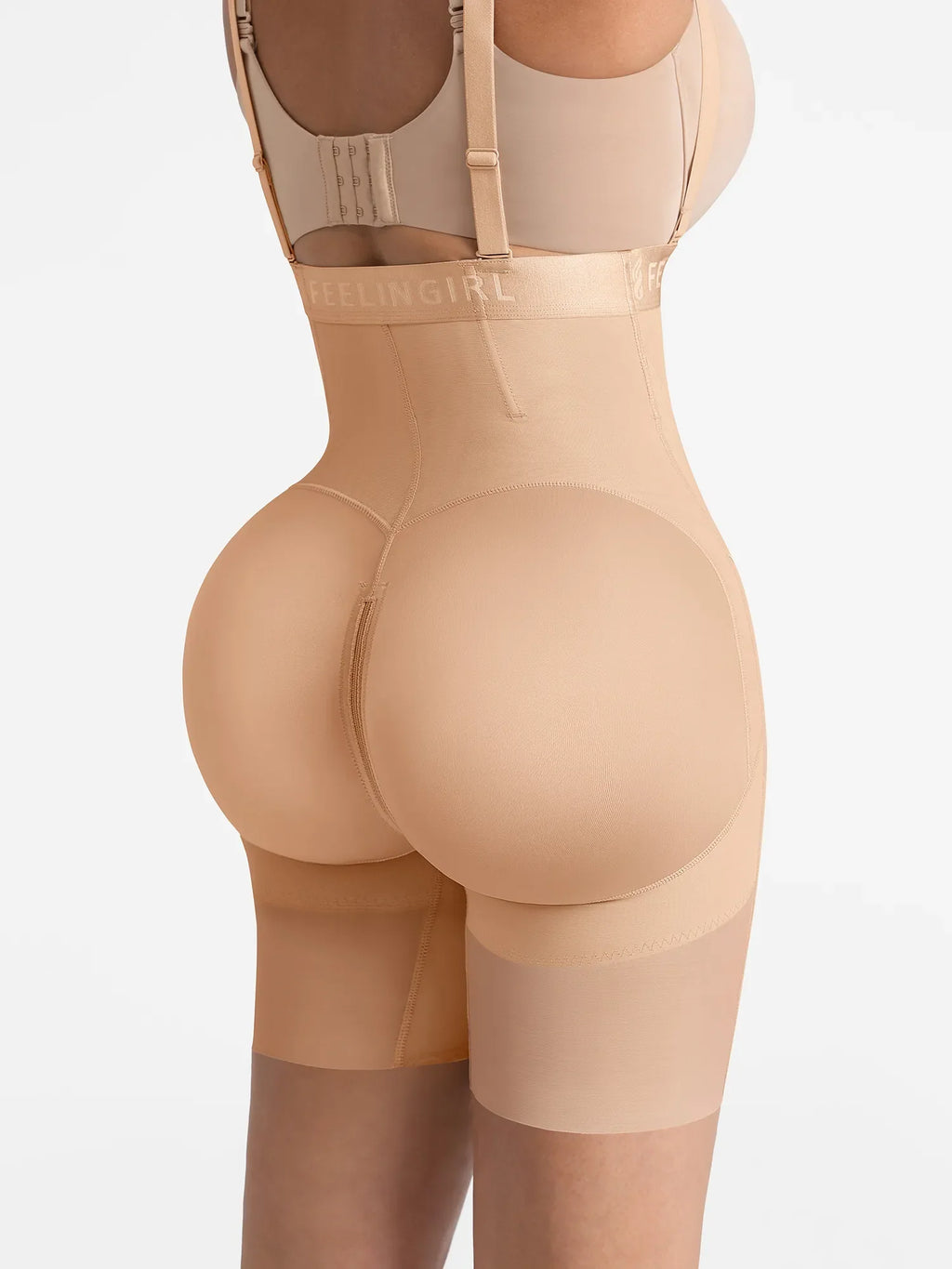 Wide V-neck Belt High-Waist Shaping Shorts