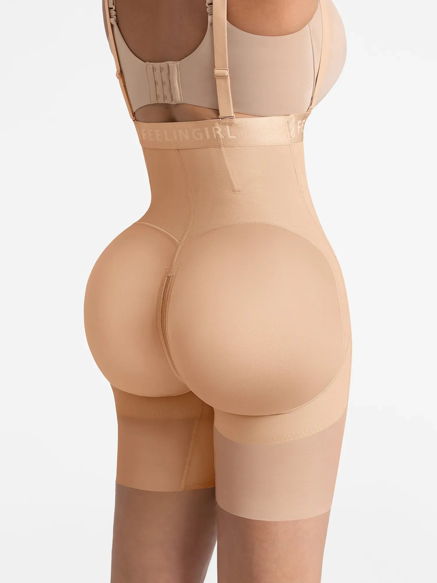 Wide V-neck Belt High-Waist Shaping Shorts