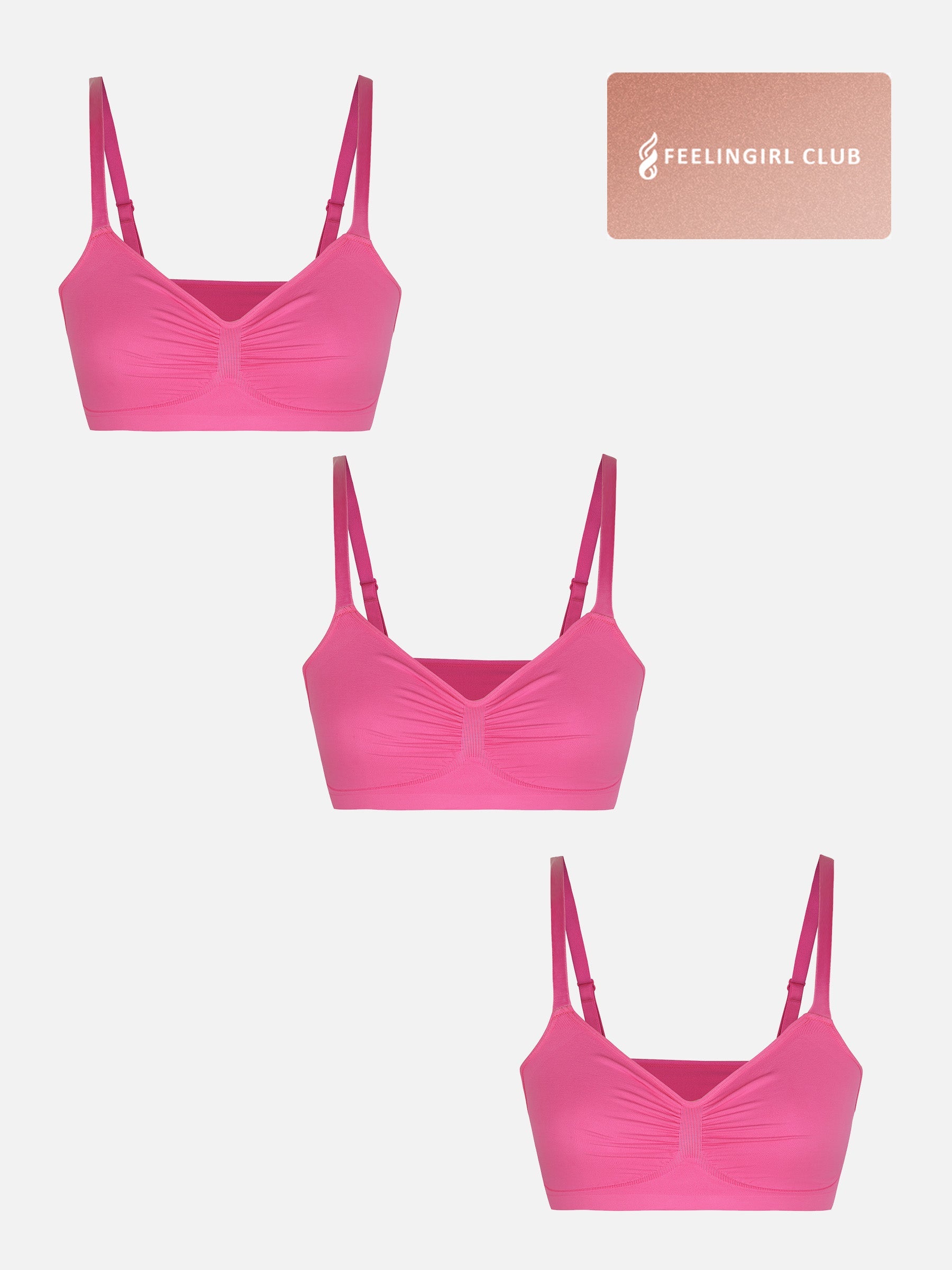 3-Pack Seamless Smooth Wireless Bra Bundle