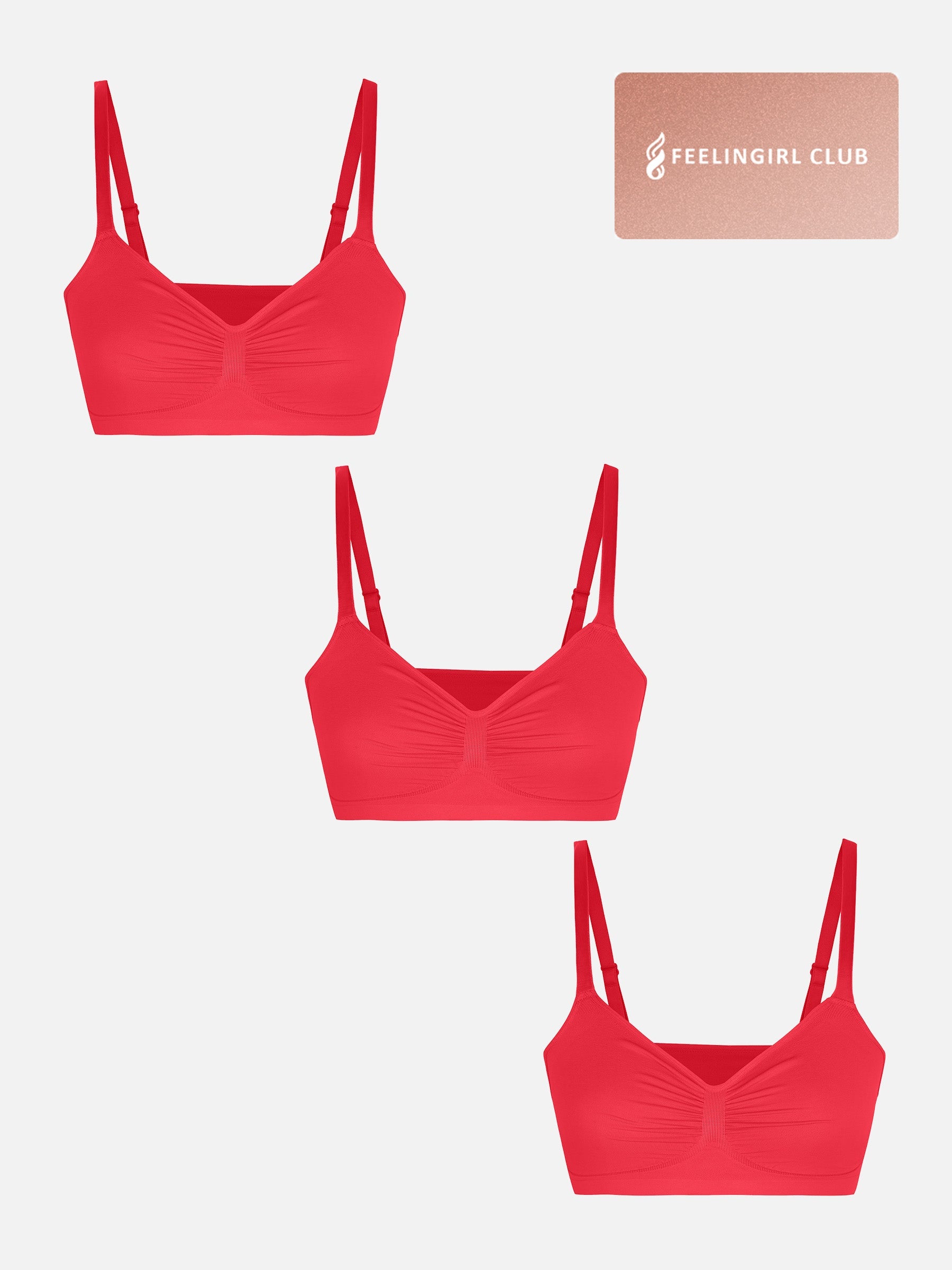 3-Pack Seamless Smooth Wireless Bra Bundle