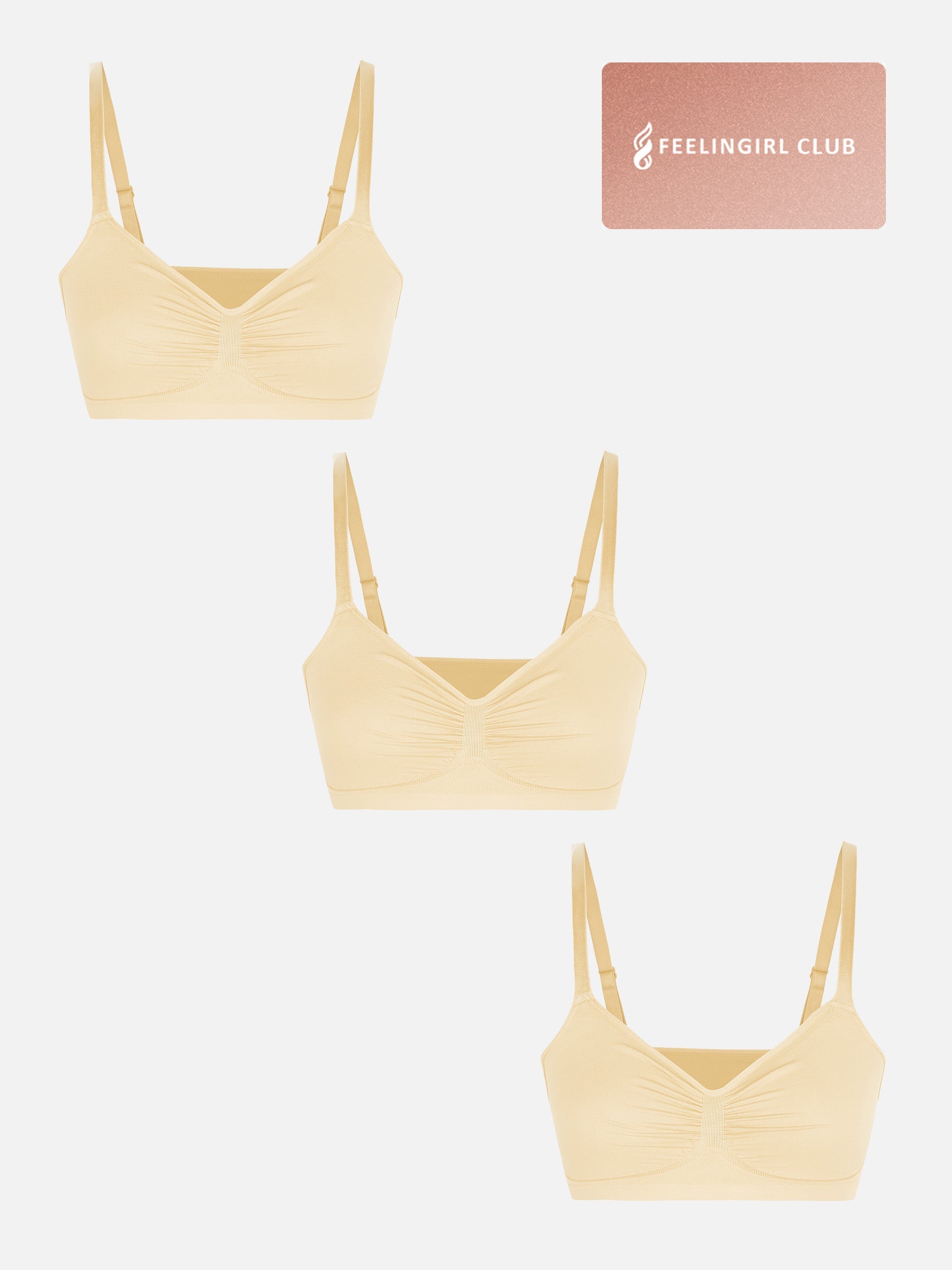 3-Pack Seamless Smooth Wireless Bra Bundle