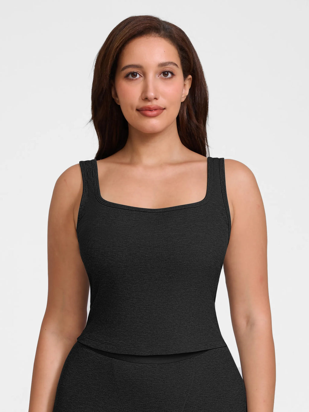 Ribbed Square-Neck Lounge Tank Top