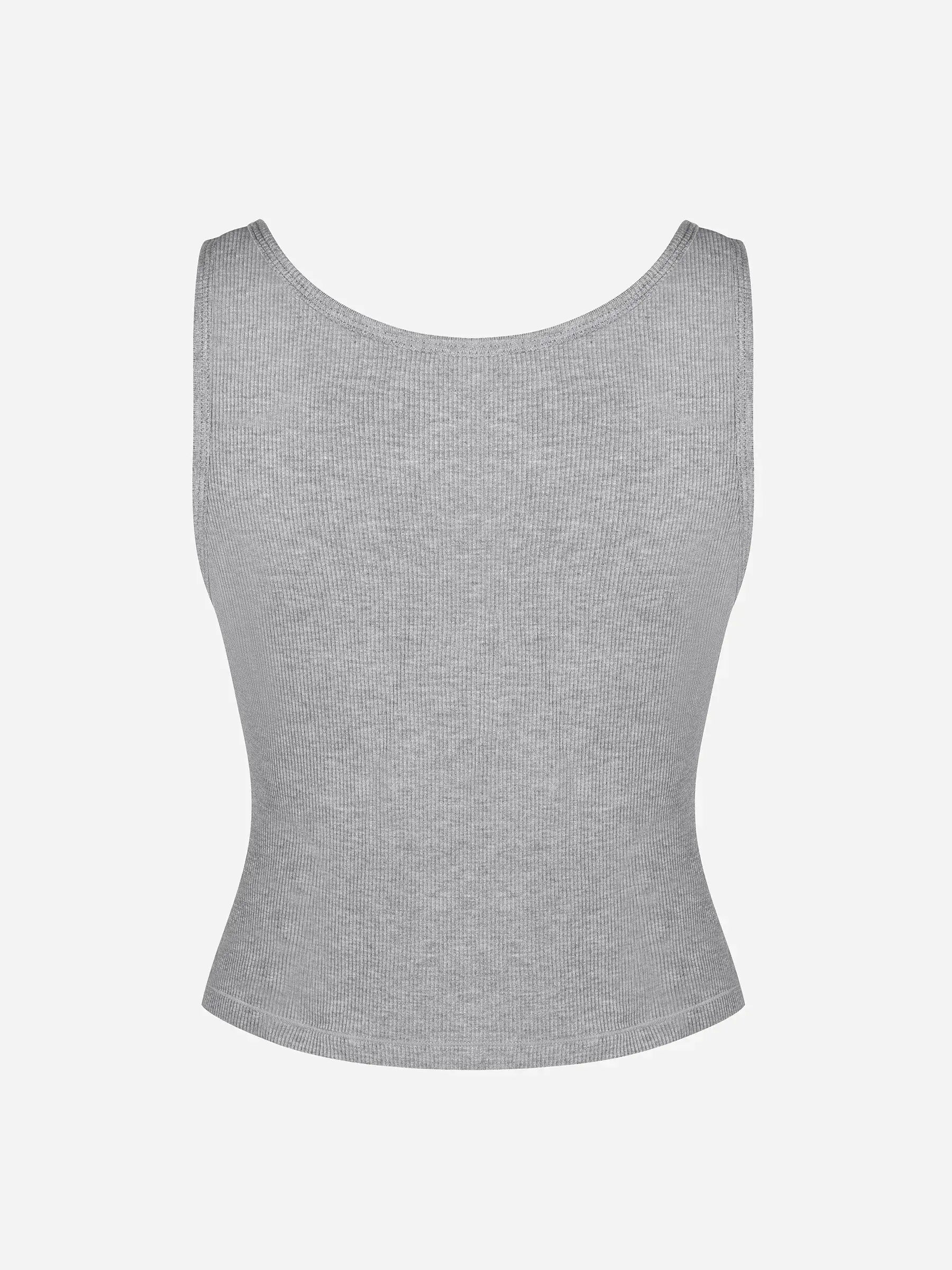 Ribbed Square-Neck Lounge Tank Top