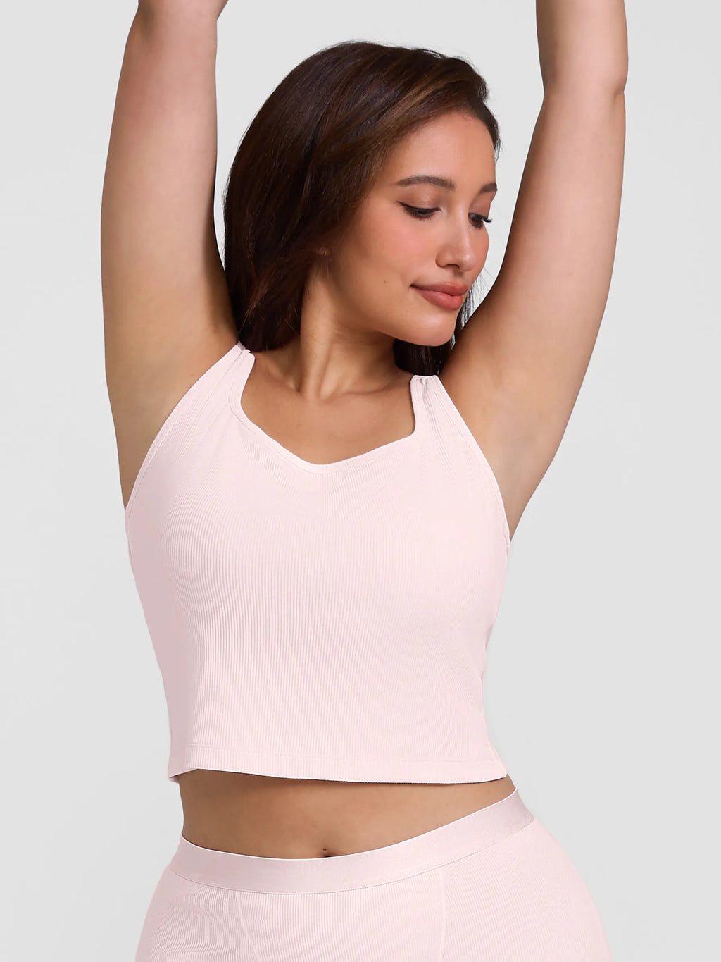 Ribbed Square-Neck Lounge Tank Top