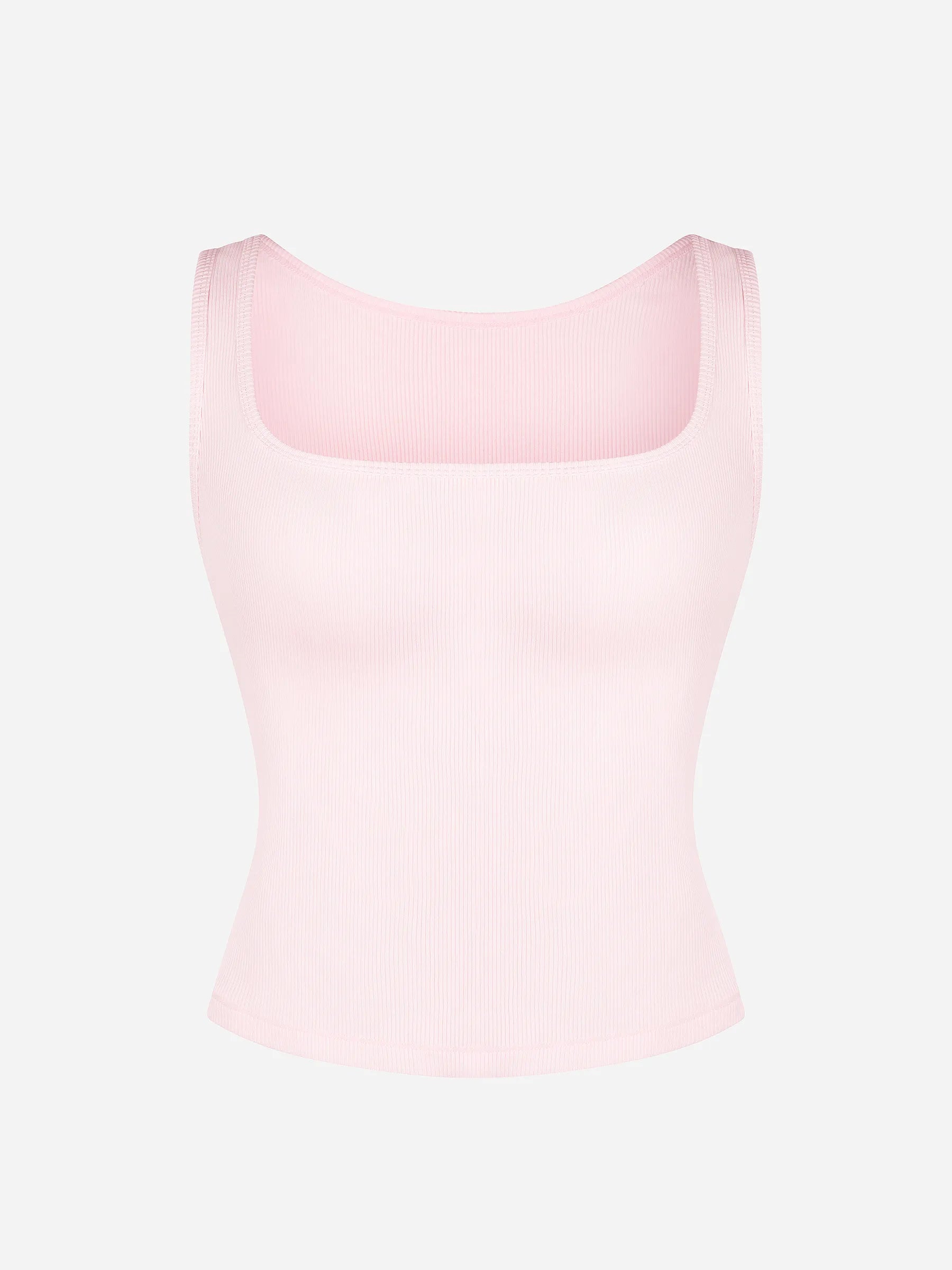 Ribbed Square-Neck Lounge Tank Top