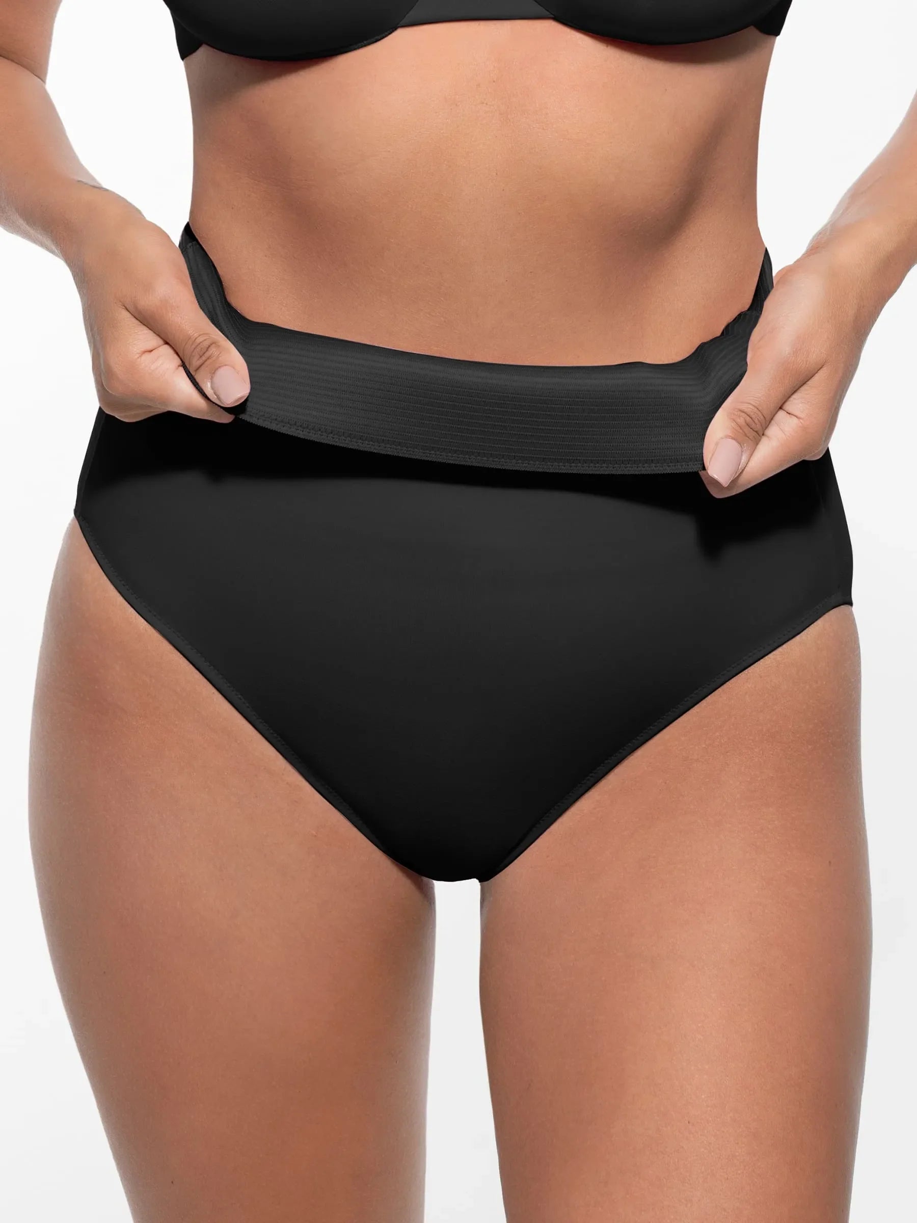 Built-in Elastic Mid-Waist Shaping Panties