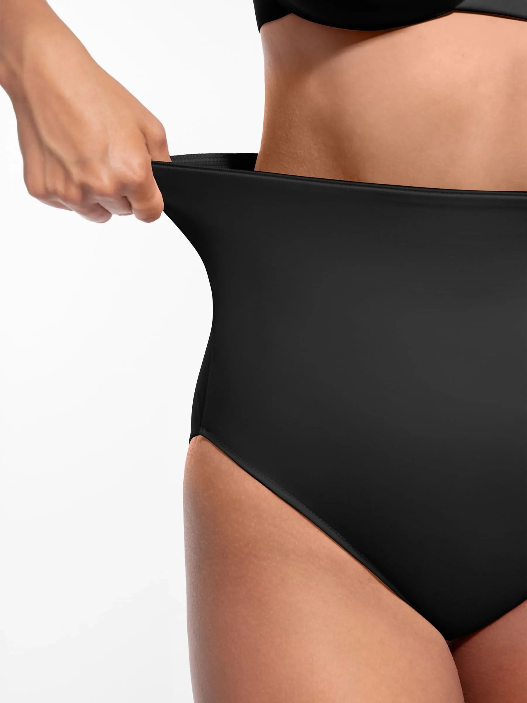 Built-in Elastic Mid-Waist Shaping Panties