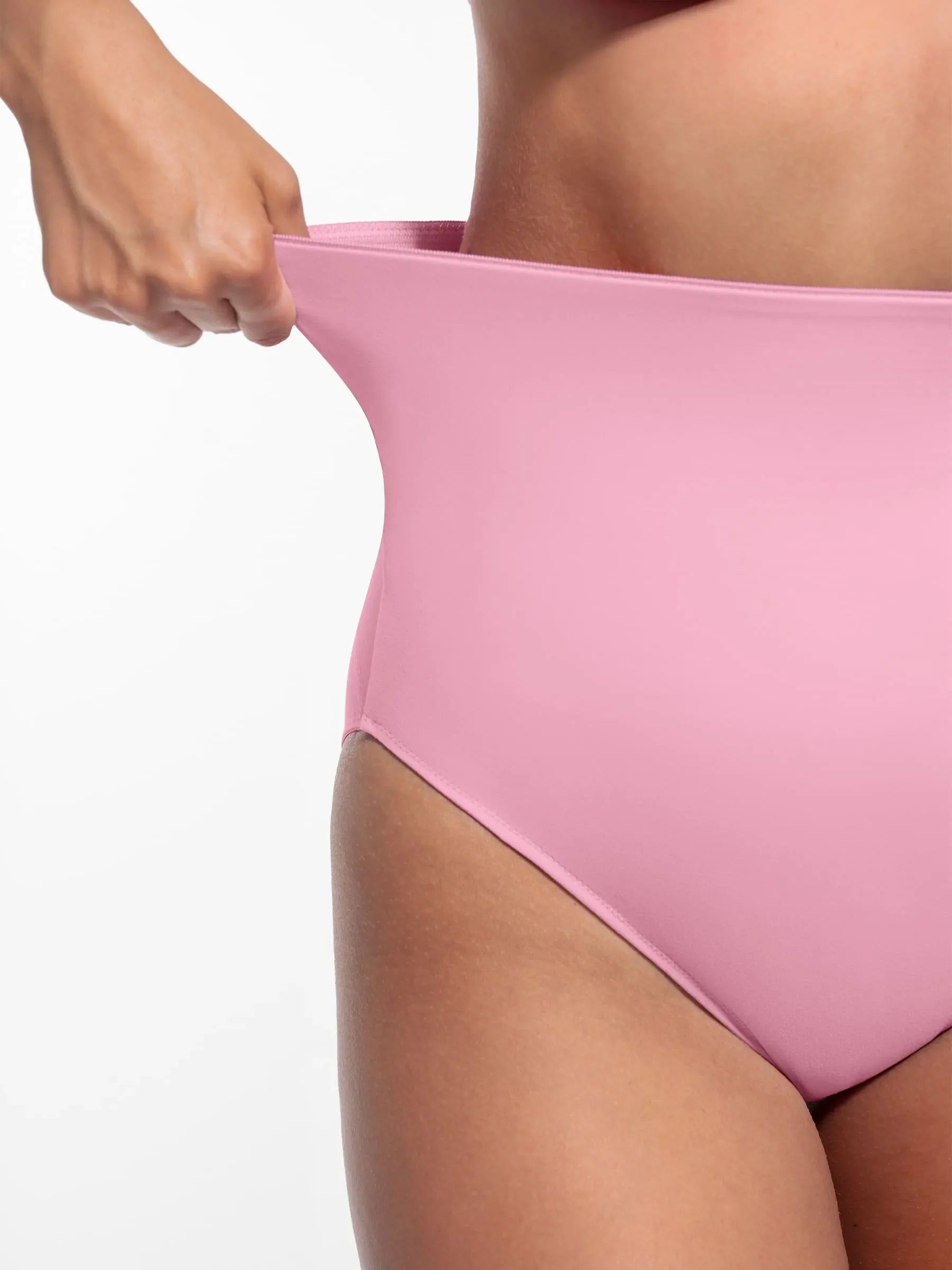 Built-in Elastic Mid-Waist Shaping Panties