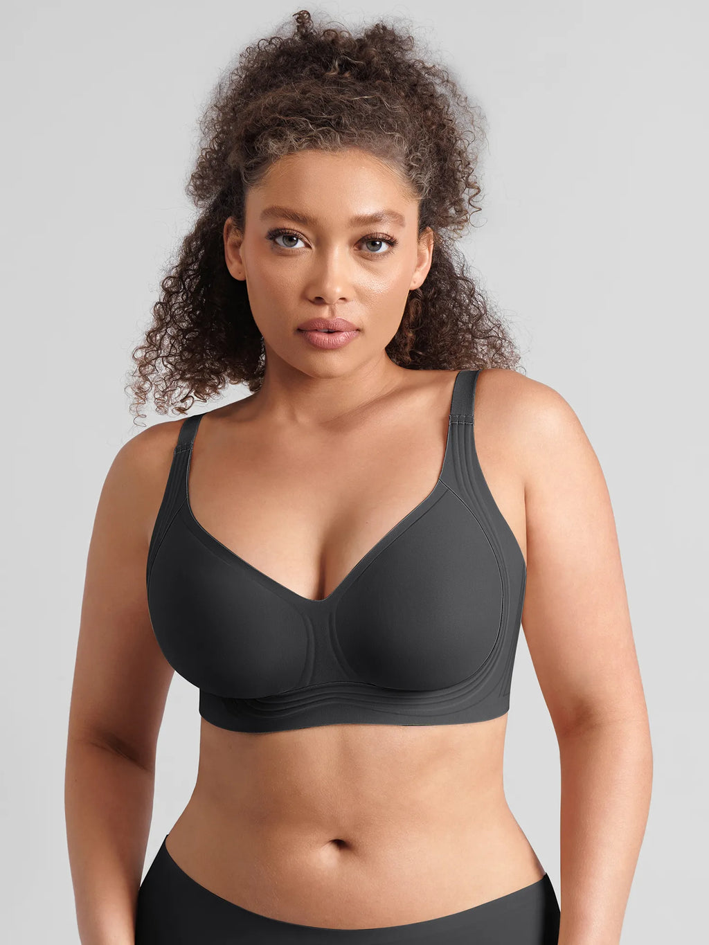 Jelly-Support Plunge Wireless Seamless Bra