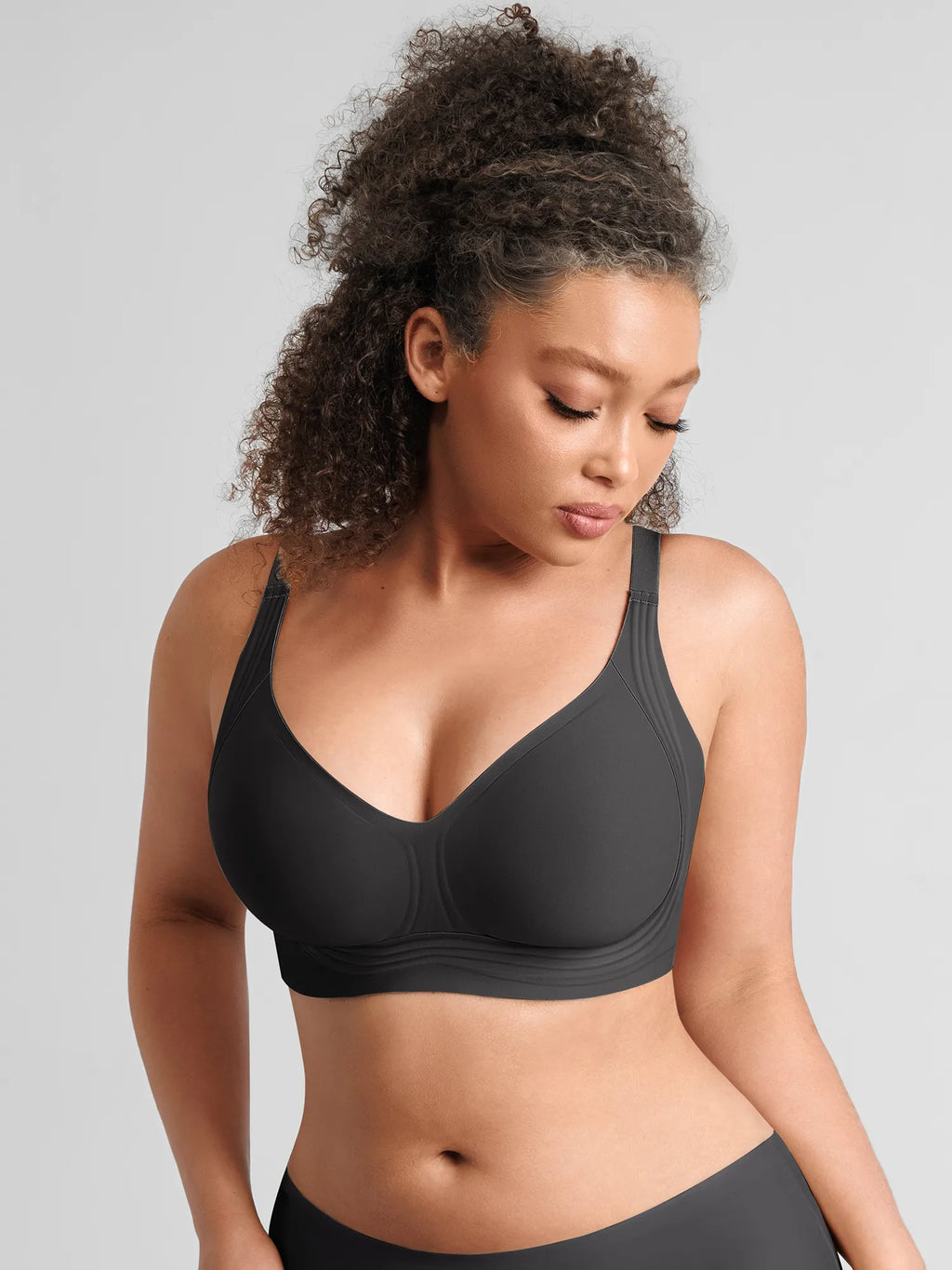 Jelly-Support Plunge Wireless Seamless Bra