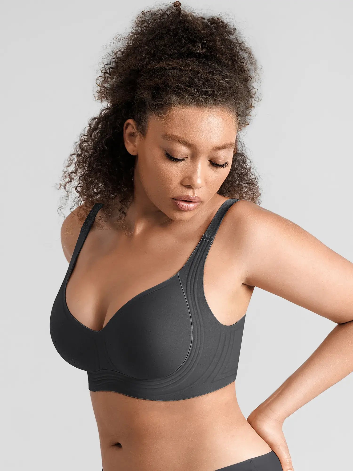 Jelly-Support Plunge Wireless Seamless Bra