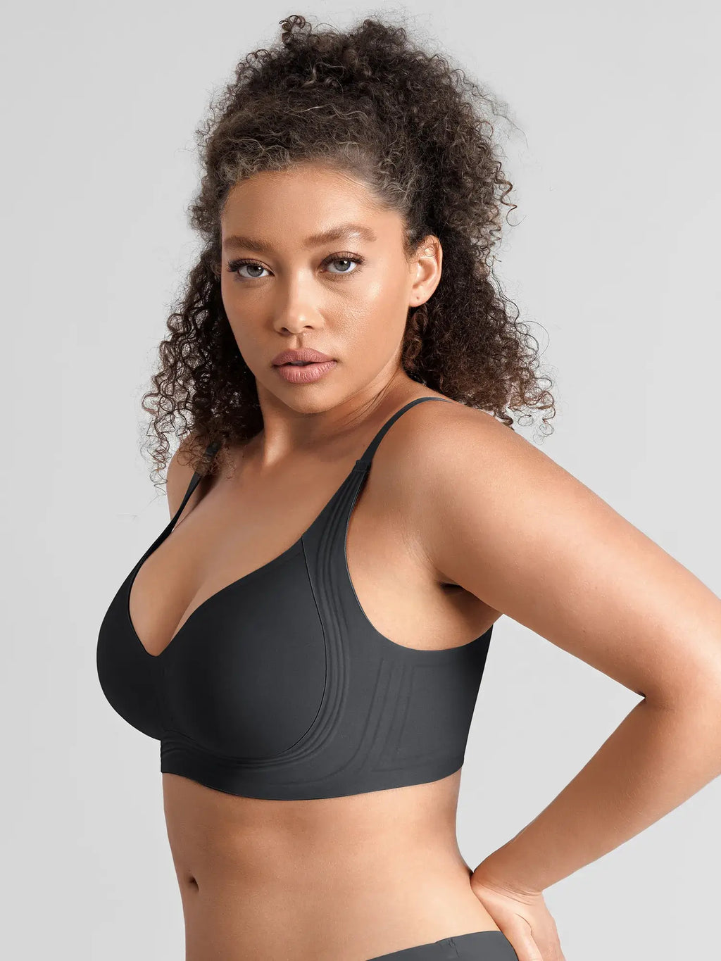 Jelly-Support Plunge Wireless Seamless Bra