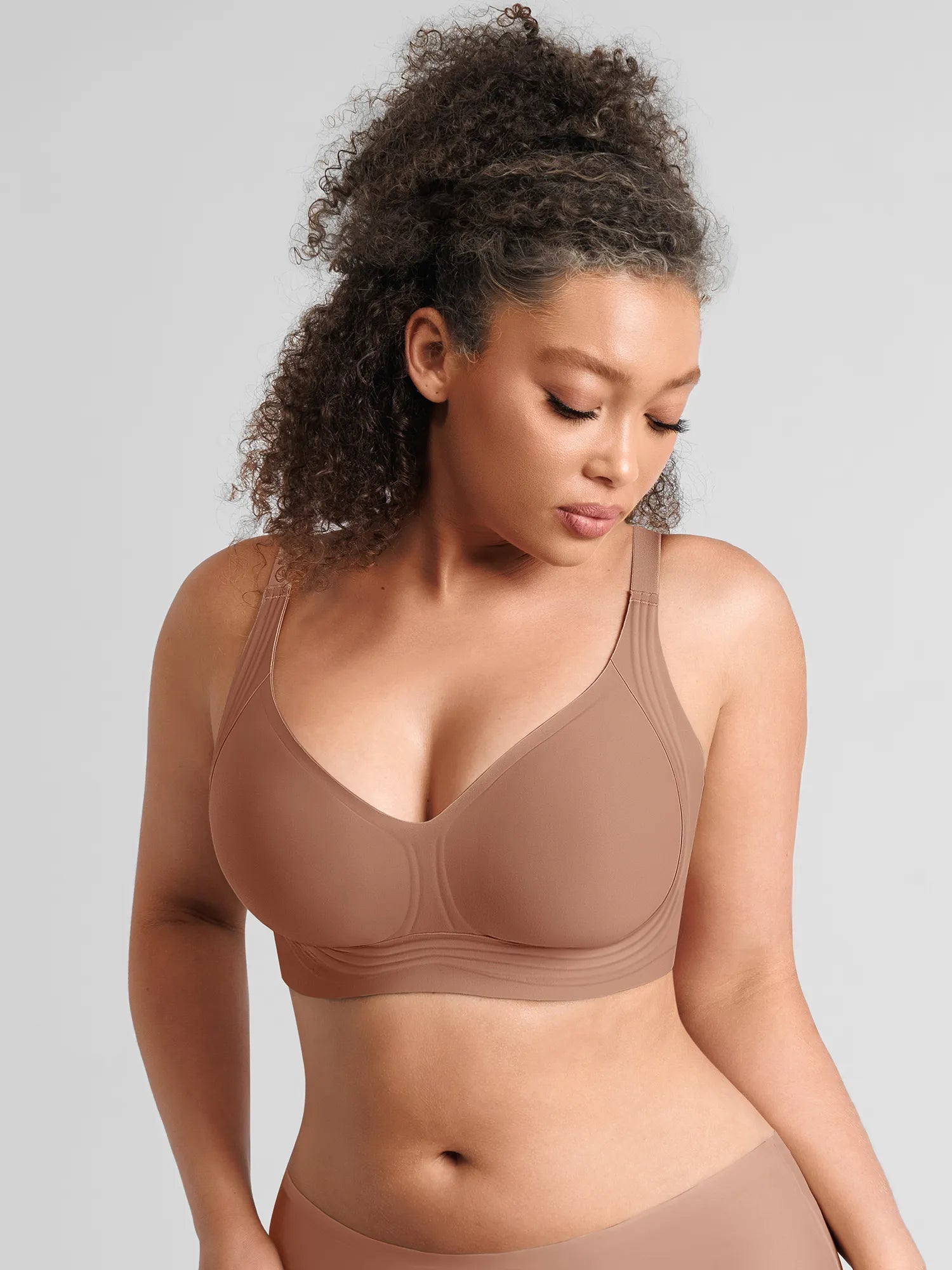 Jelly-Support Plunge Wireless Seamless Bra
