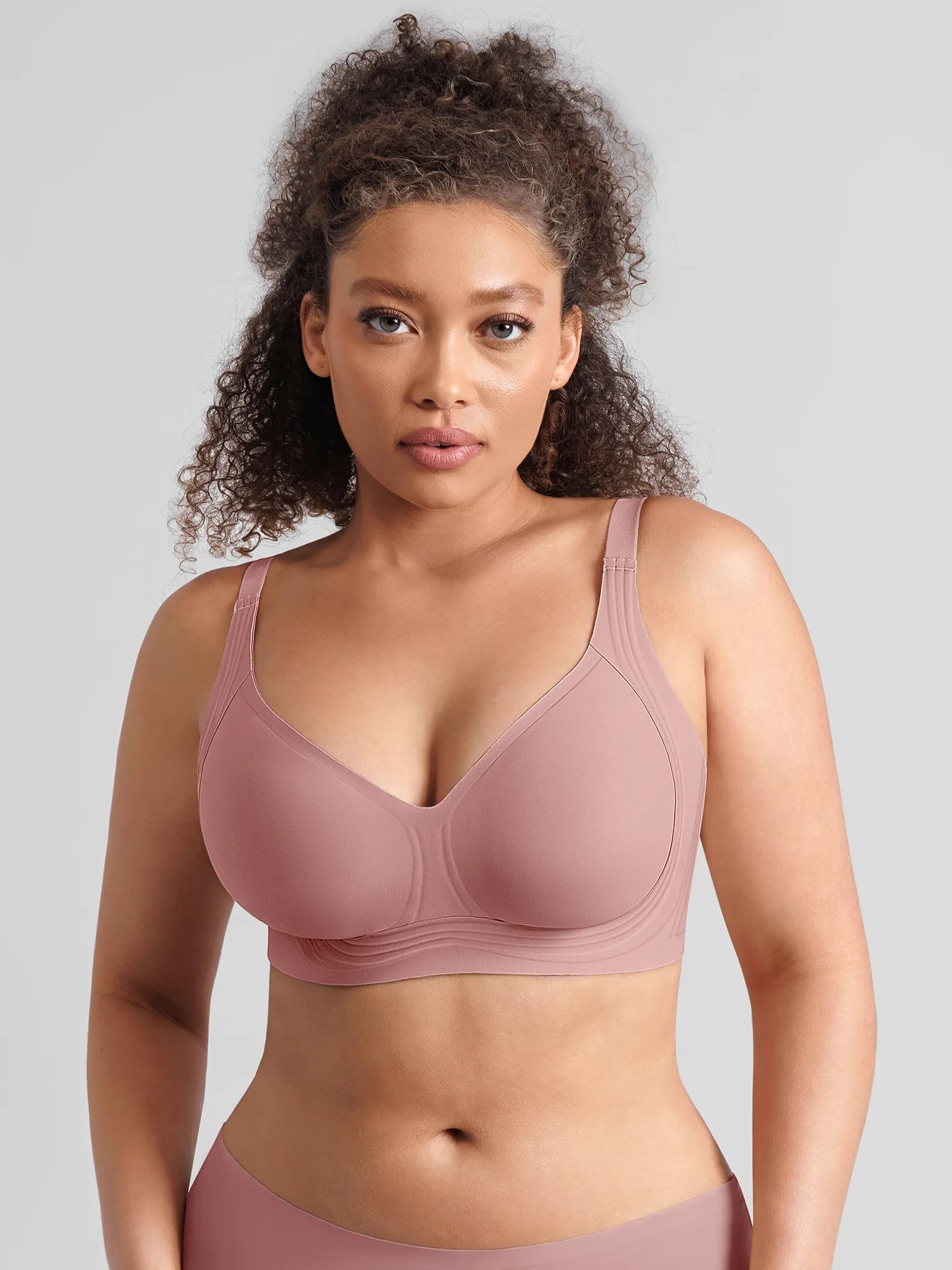 Jelly-Support Plunge Wireless Seamless Bra