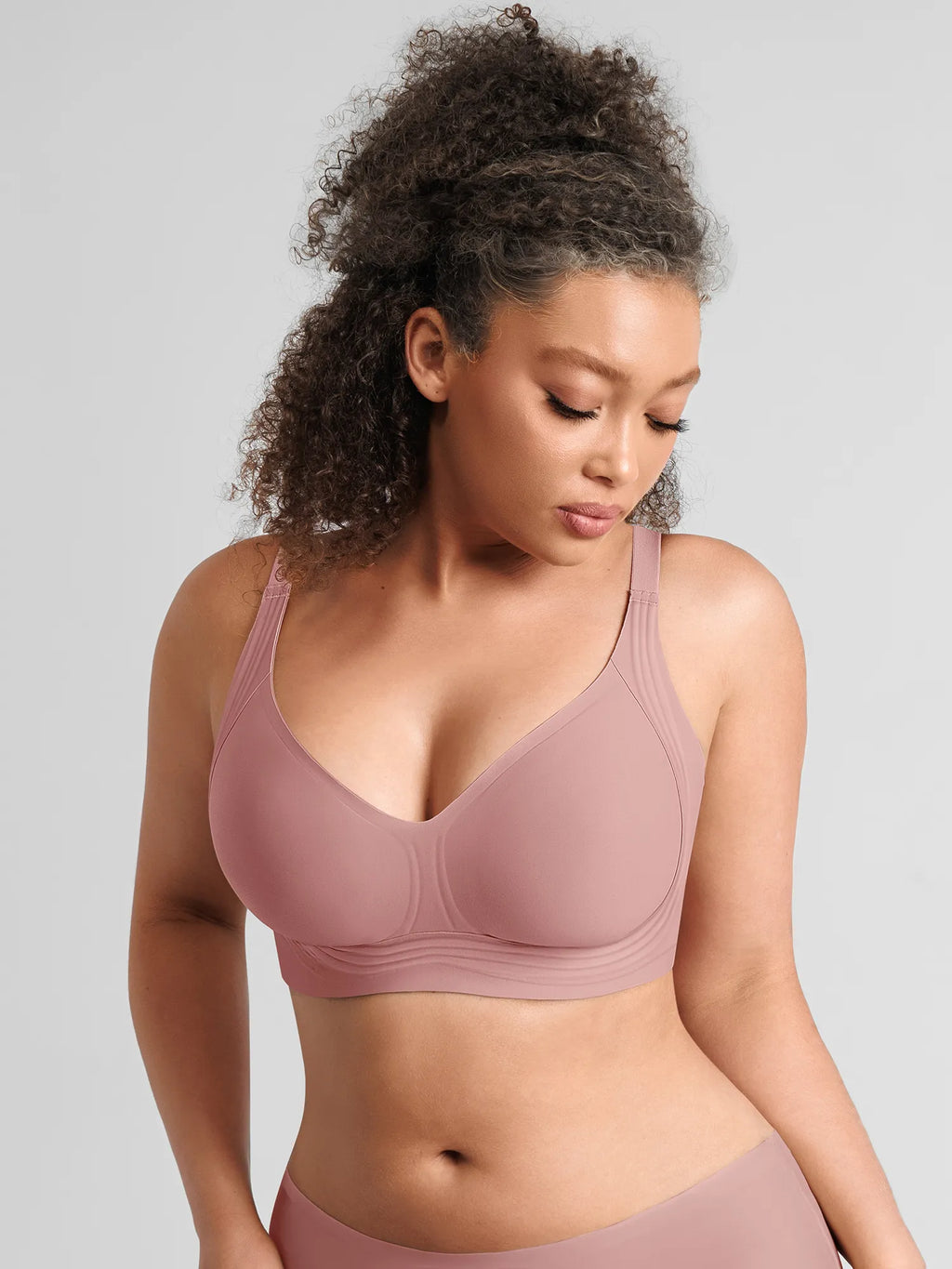 Jelly-Support Plunge Wireless Seamless Bra