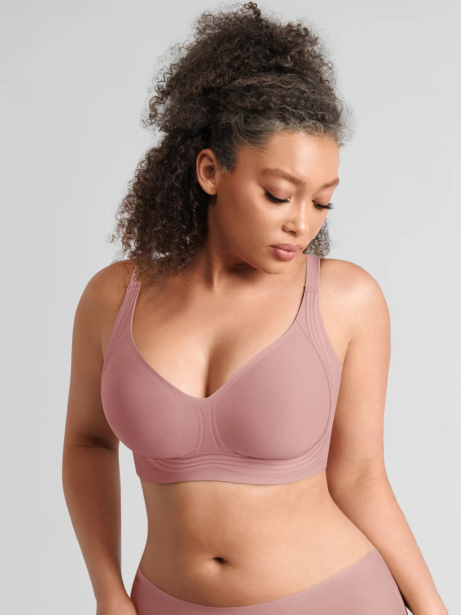 Jelly-Support Plunge Wireless Seamless Bra
