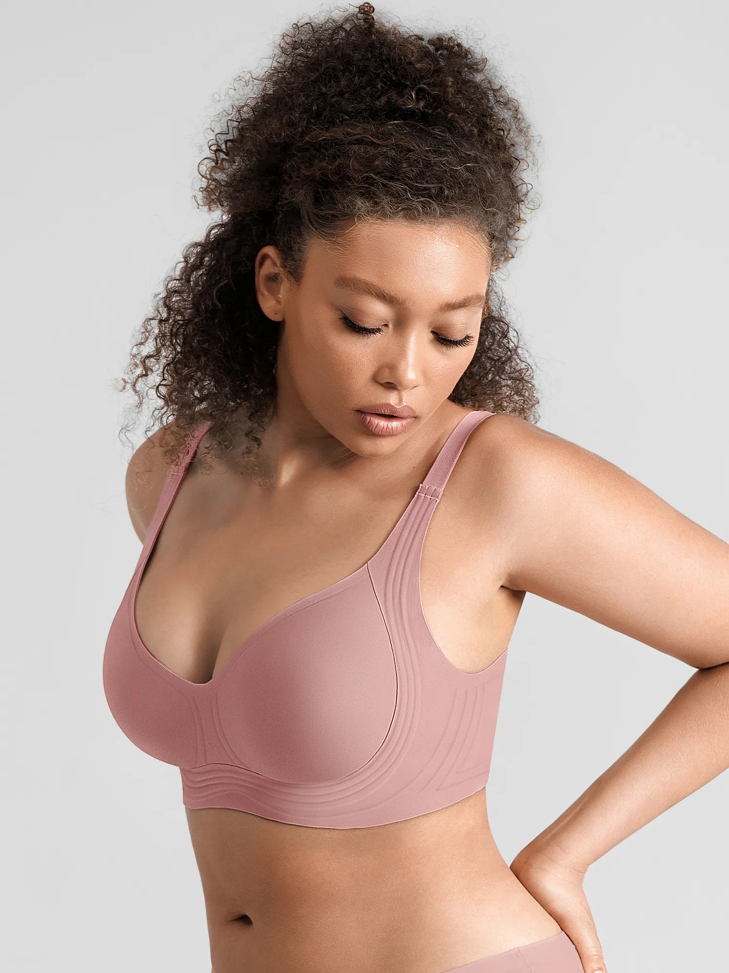 Jelly-Support Plunge Wireless Seamless Bra