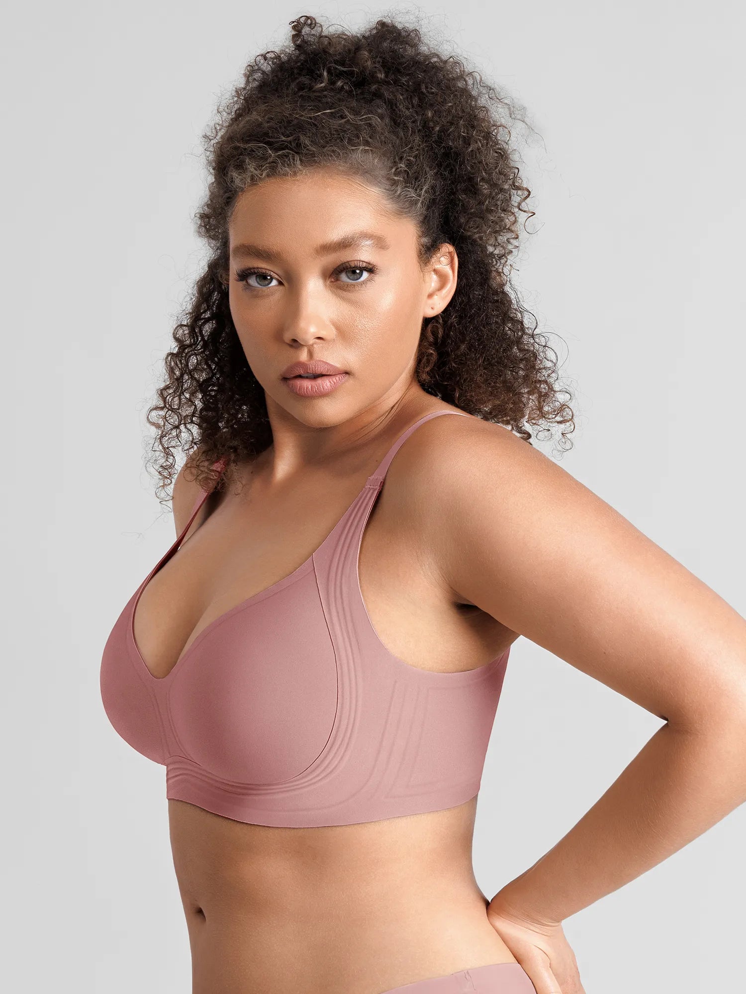 Jelly-Support Plunge Wireless Seamless Bra