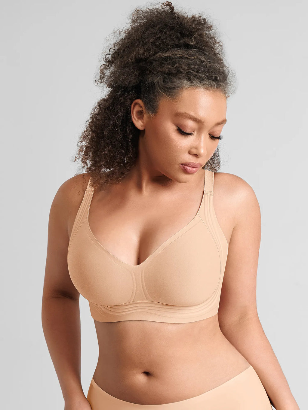 Jelly-Support Plunge Wireless Seamless Bra
