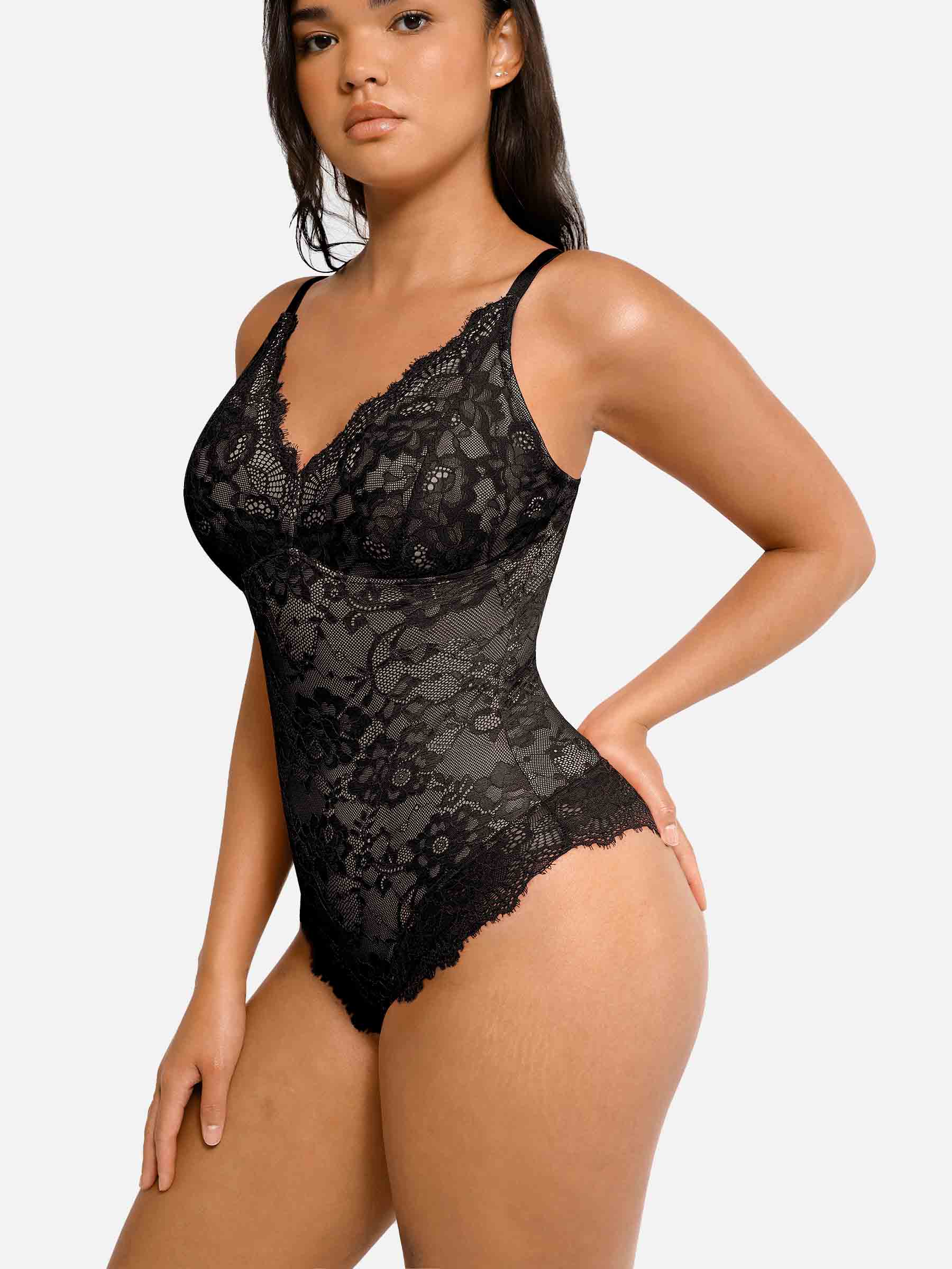 2-Pack Lace V Neck Bodysuit Bundle