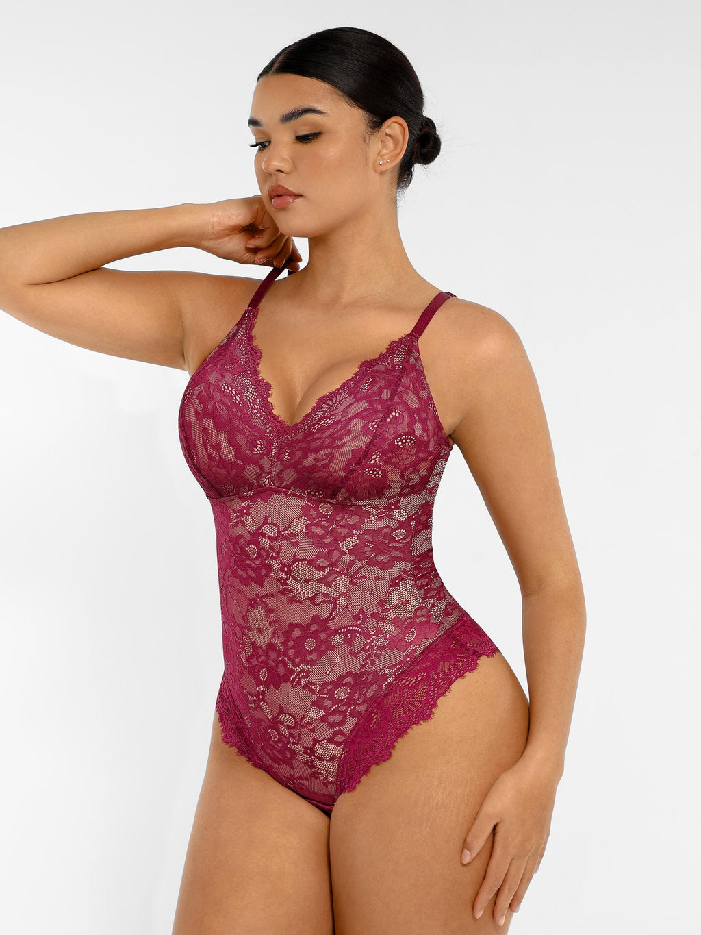 Lace V-Neck Breathable Bodysuit