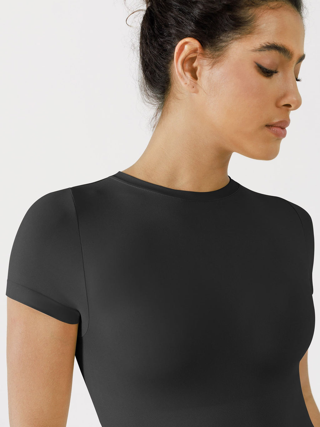 Crew Neck Seamless Short Sleeve Bodysuit