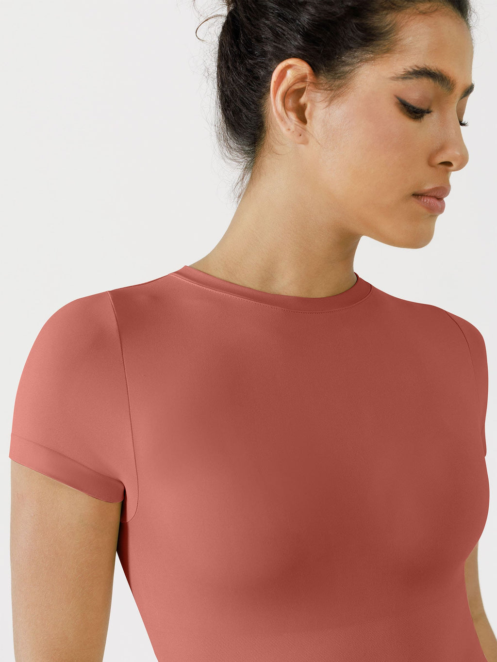 Crew Neck Seamless Short Sleeve Bodysuit